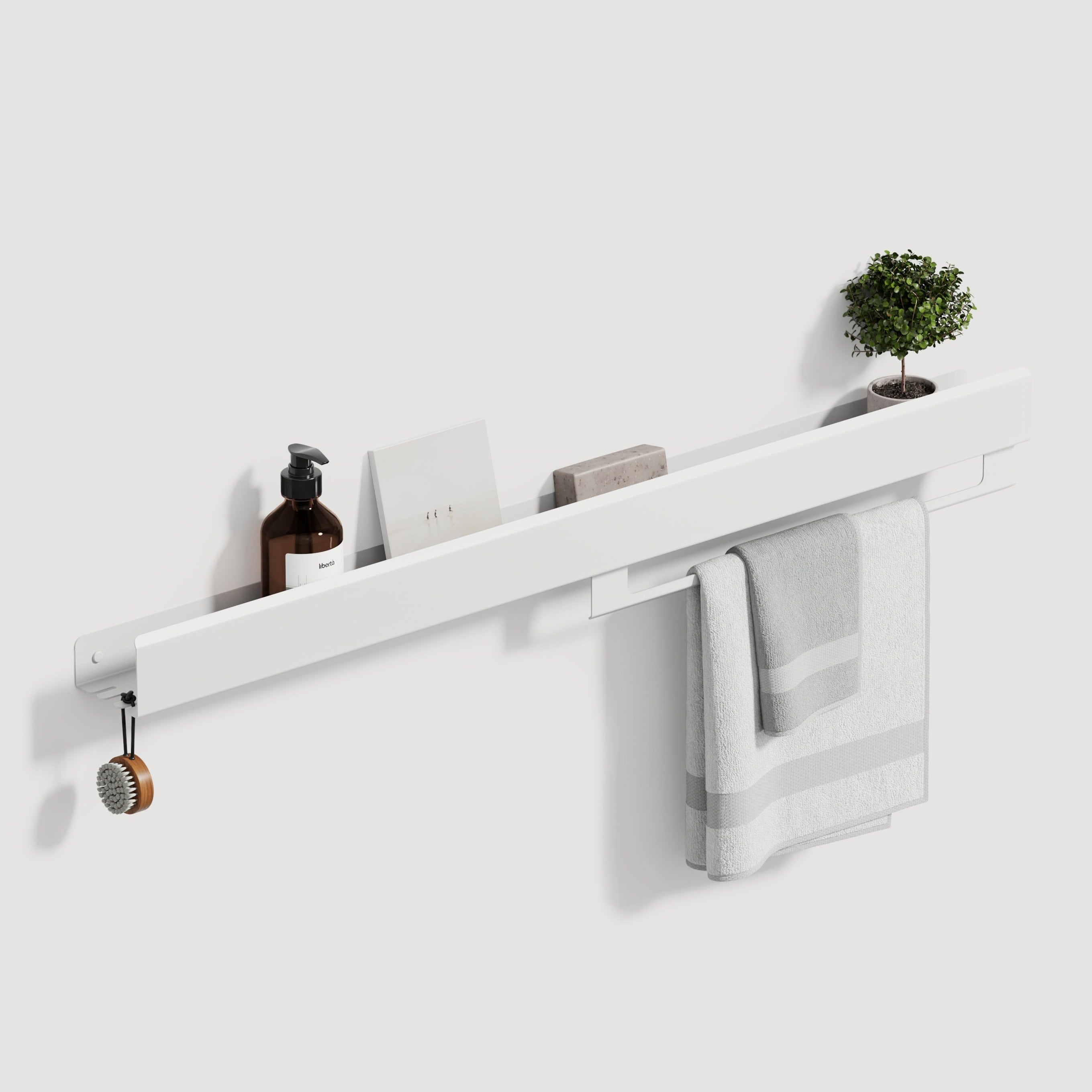 White Shelf With Towel Holder
