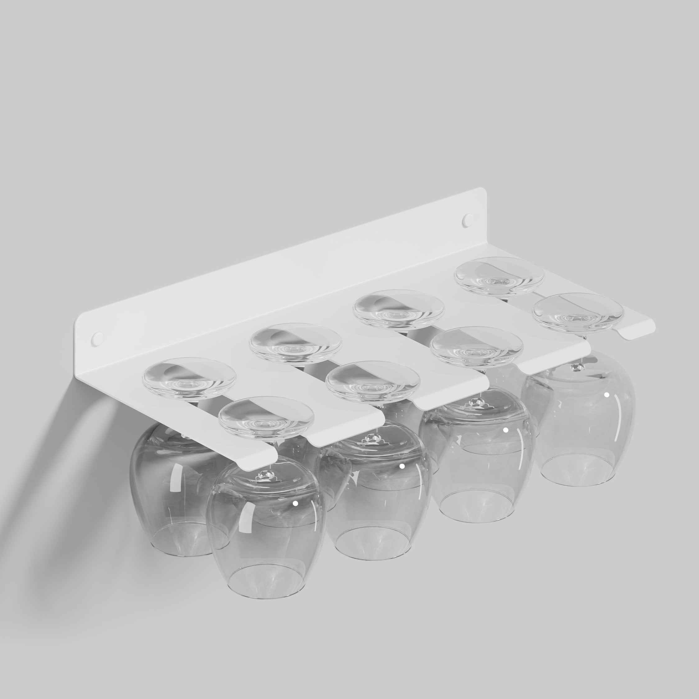 white matte wall rack for glasses