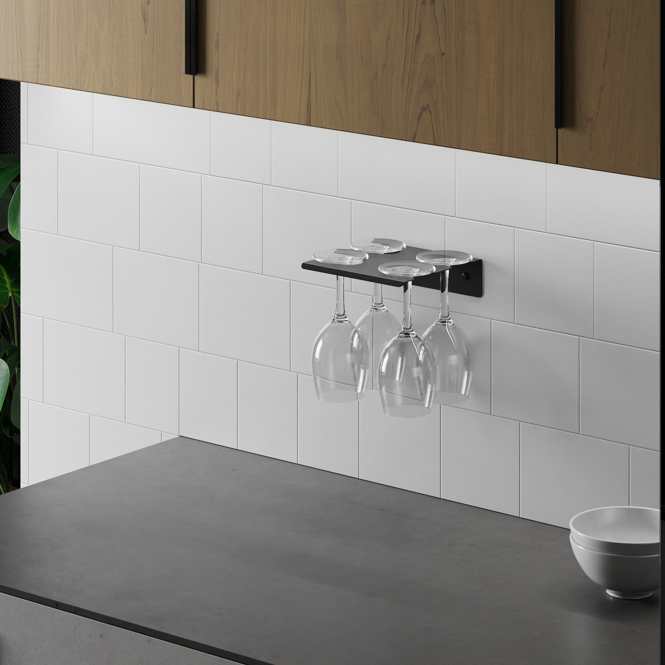 kitchen wall wineglass holder