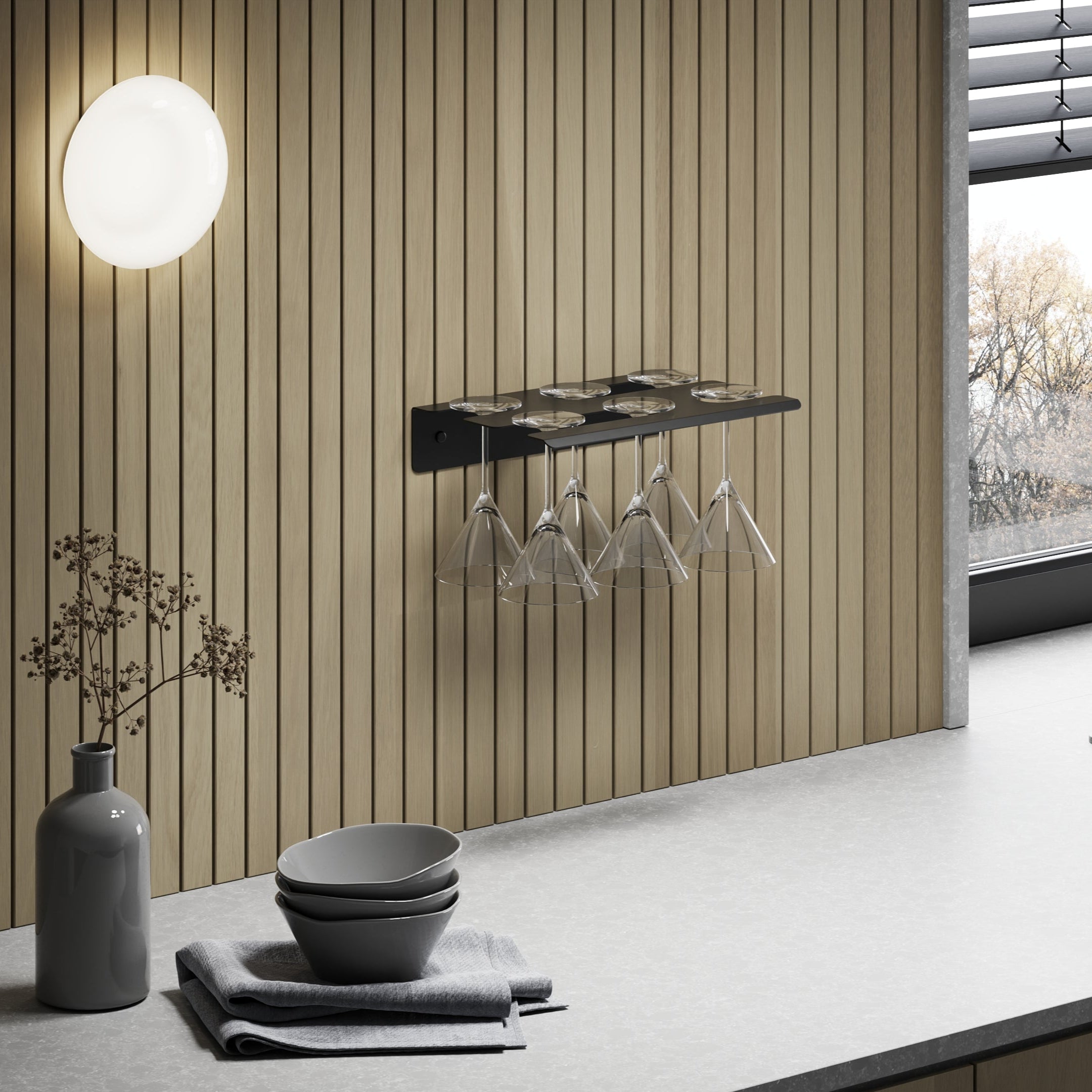 wall bokal holder with side hole