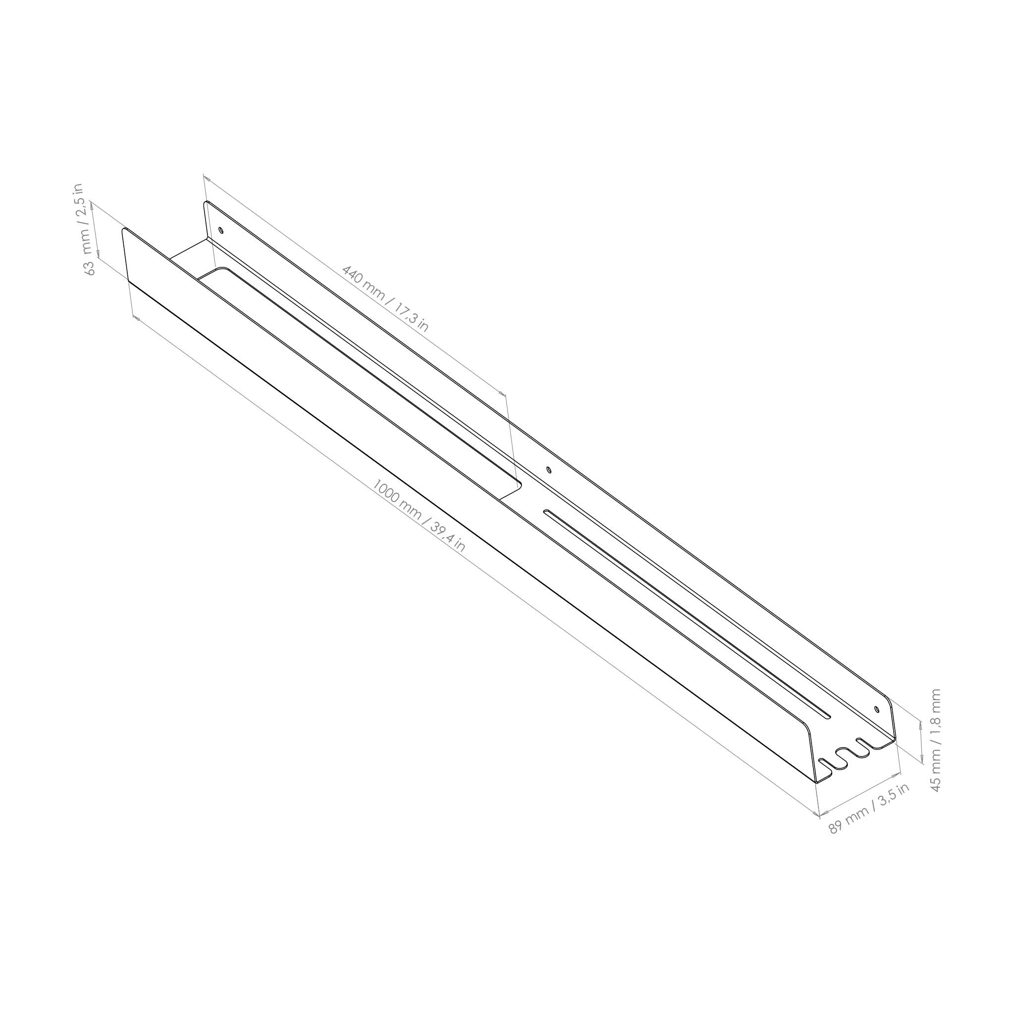 metal shelf drawing