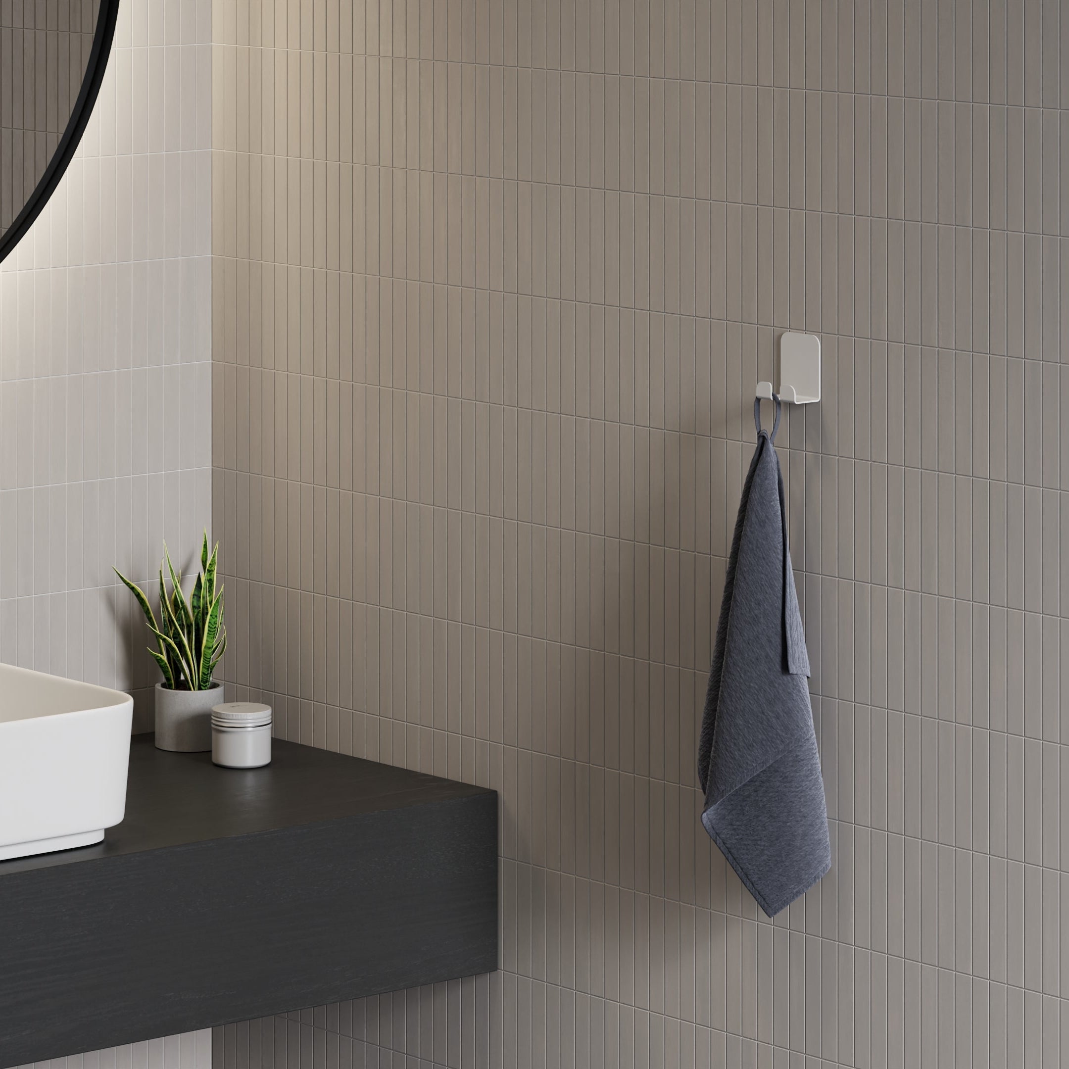 towel hook in the bathroom