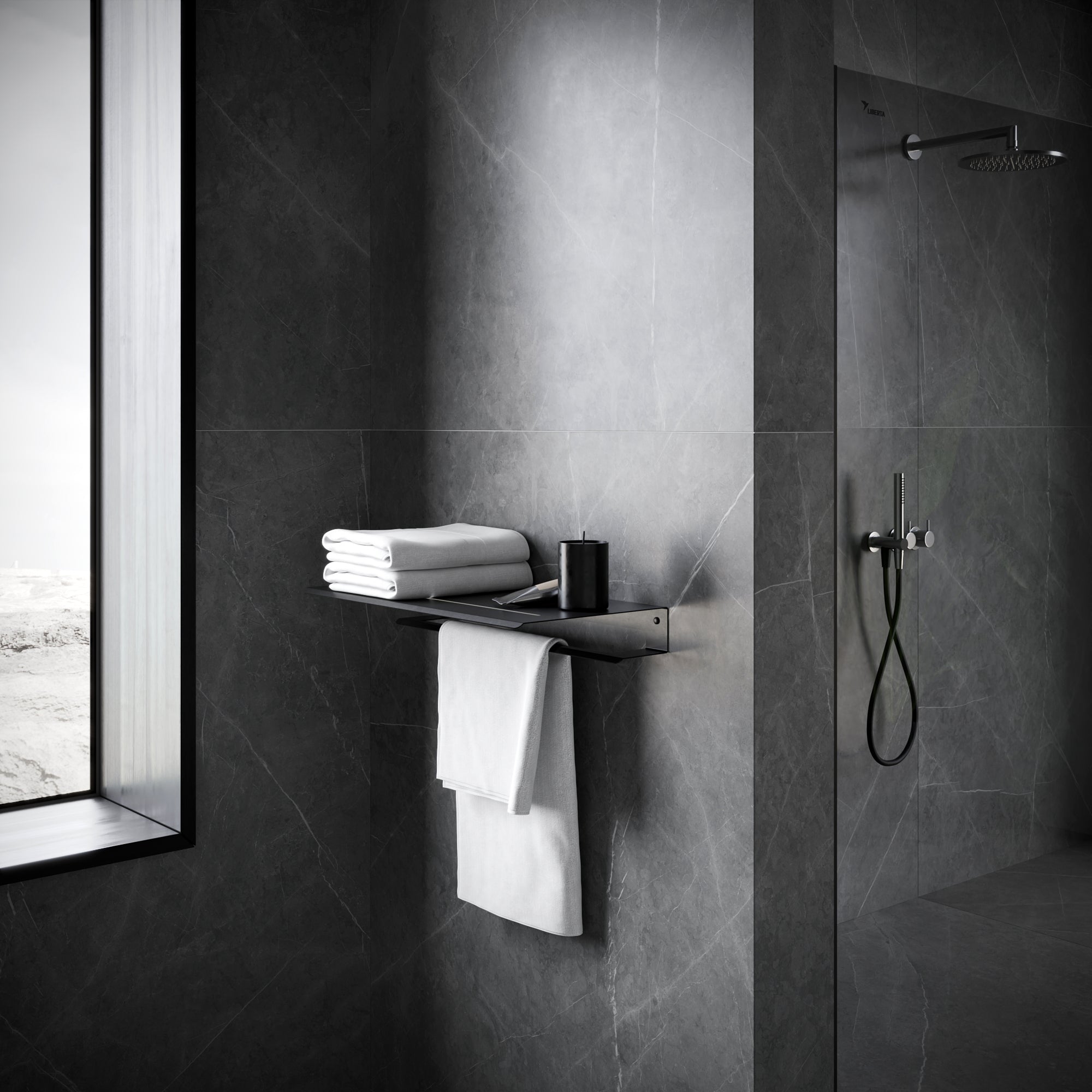 metal bathroom shelf