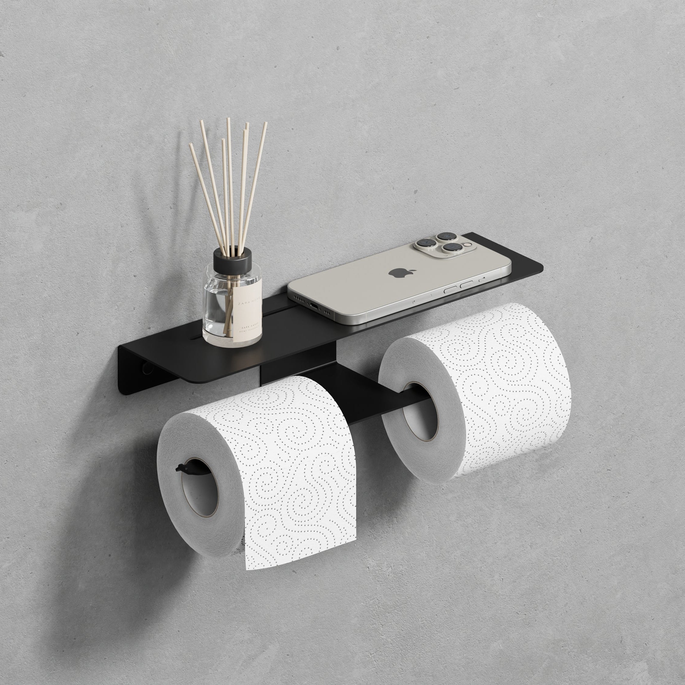 black double paper holder