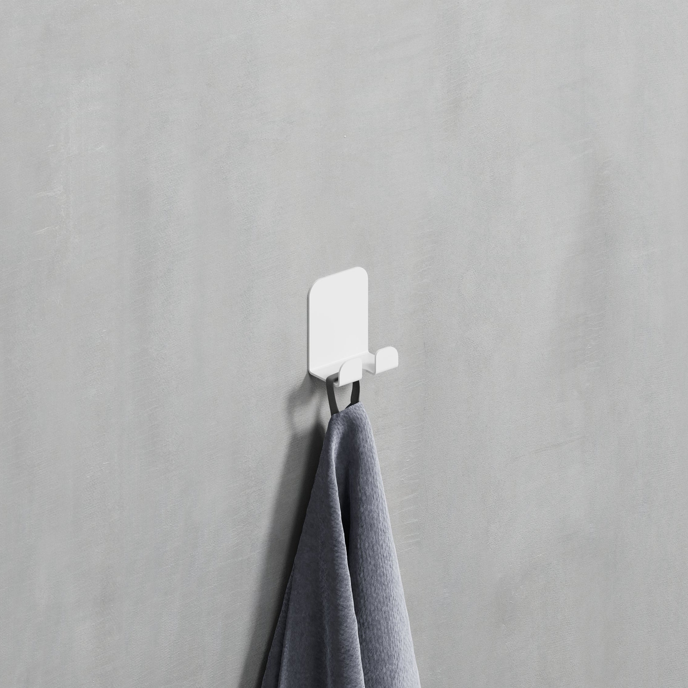wall towel hook double white