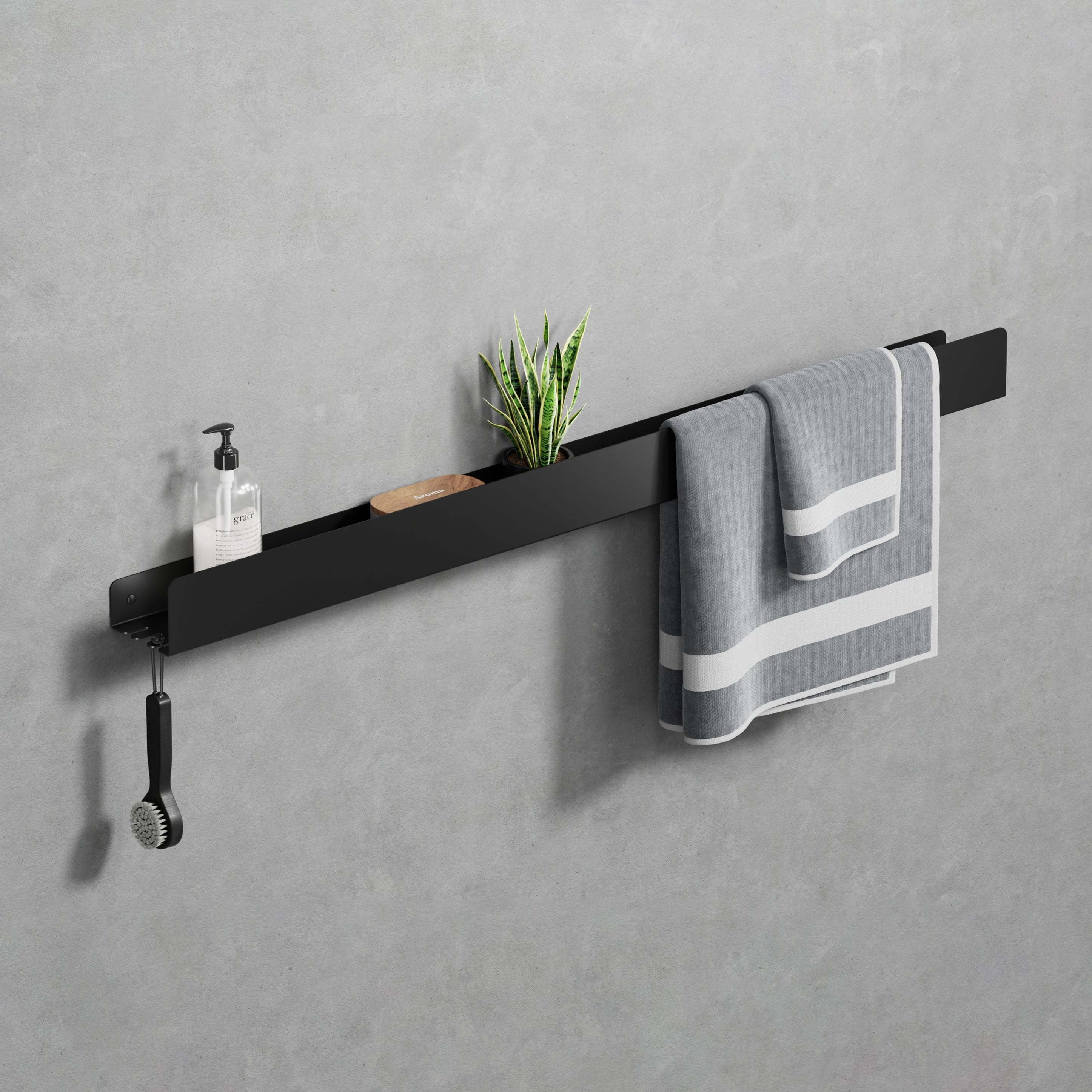 black matte steel shelf