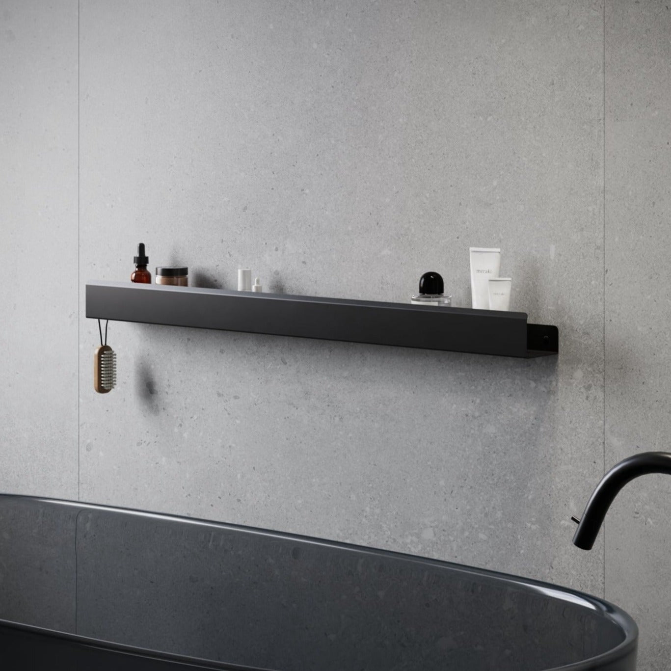 long Shower Shelf With Left Hook Loft