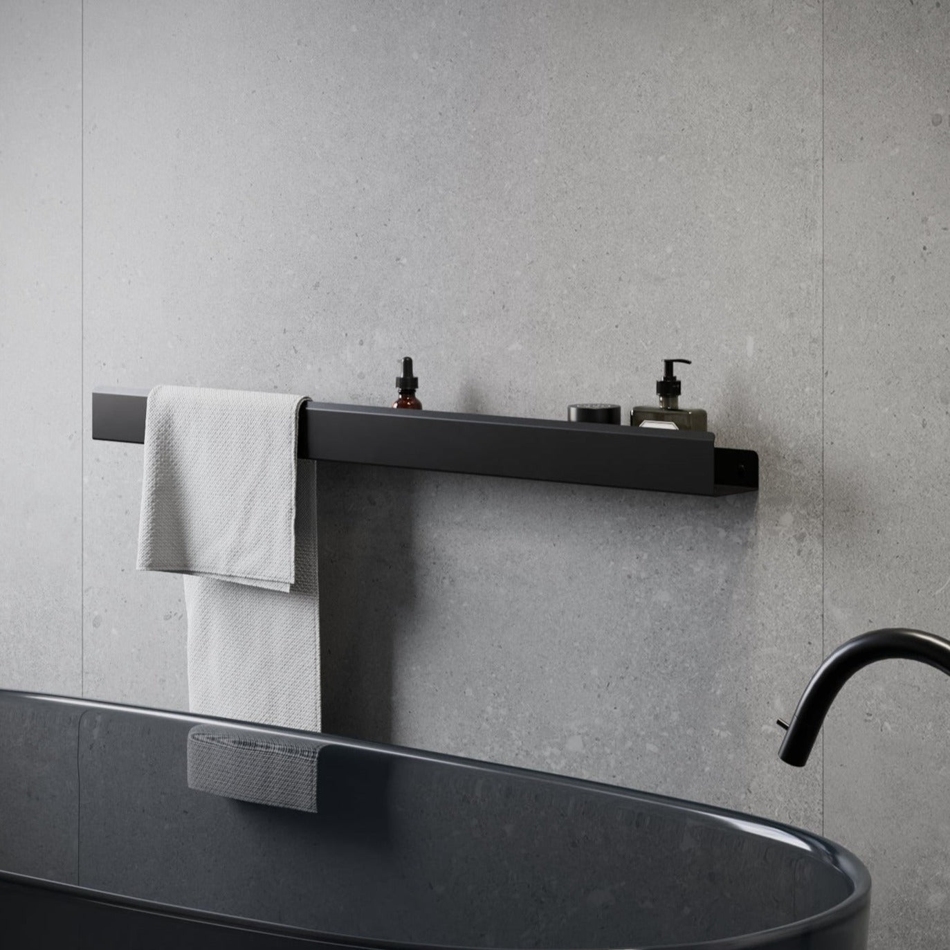 bath shelf with towel rack