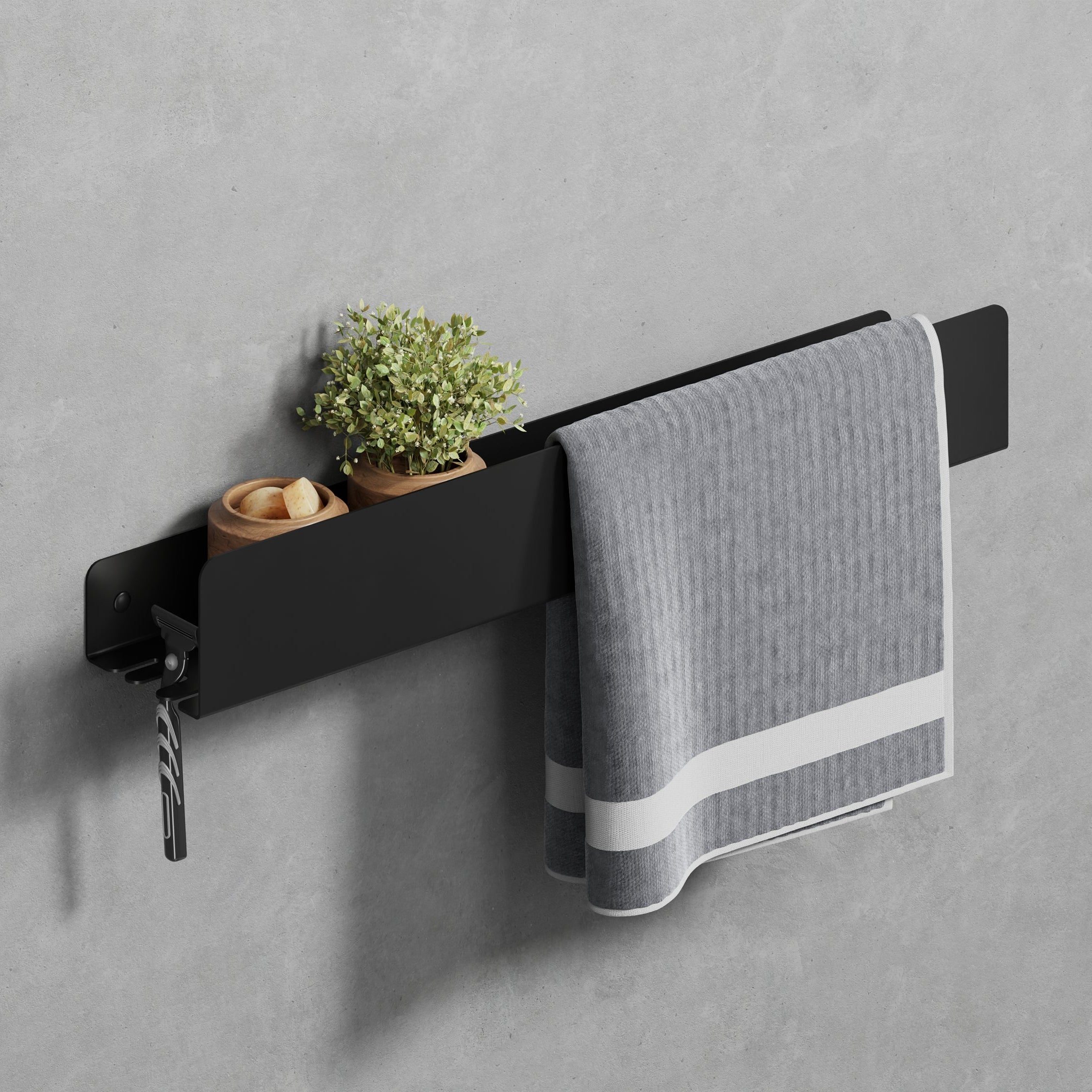 wall owel rack with hook