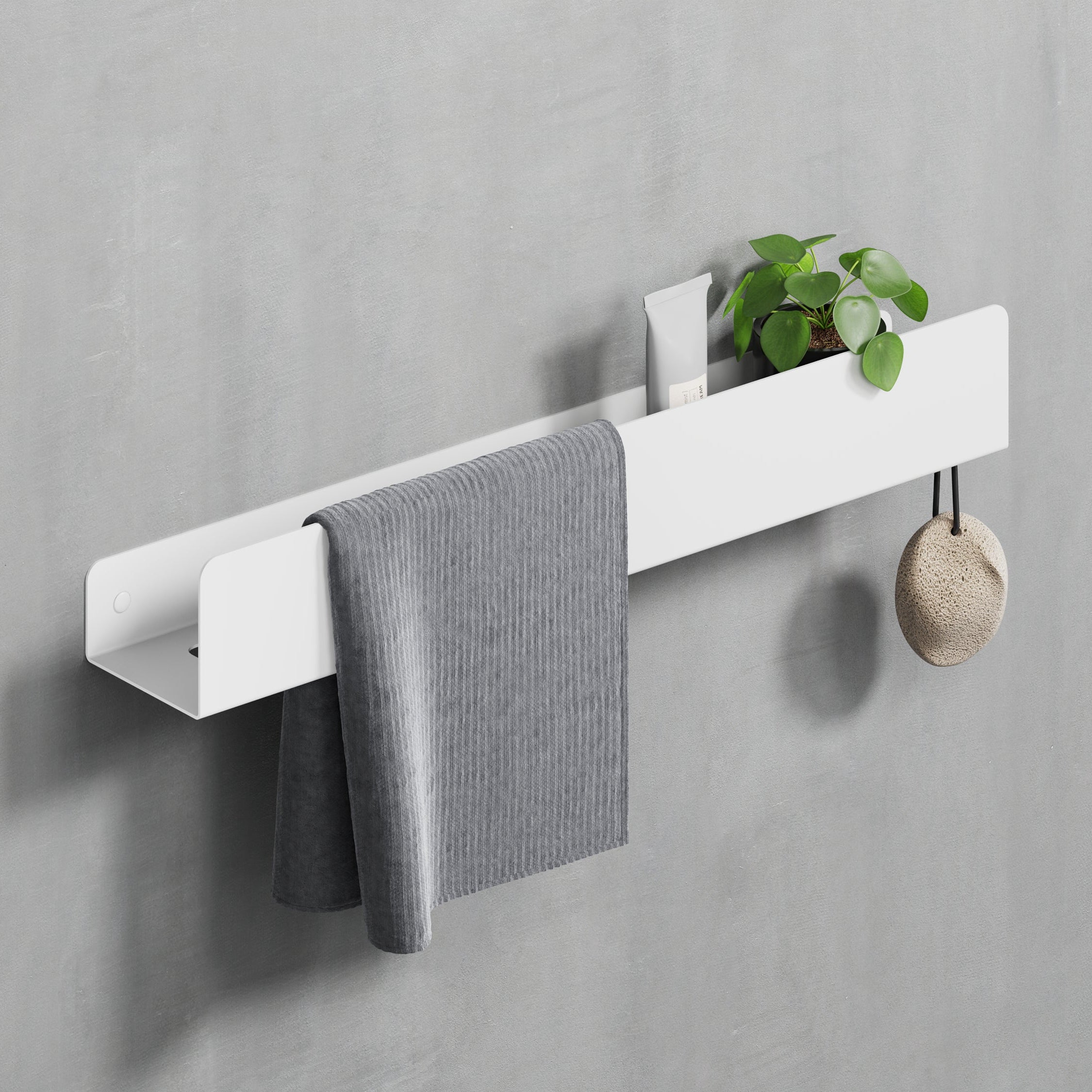 white metal 20" towel holder