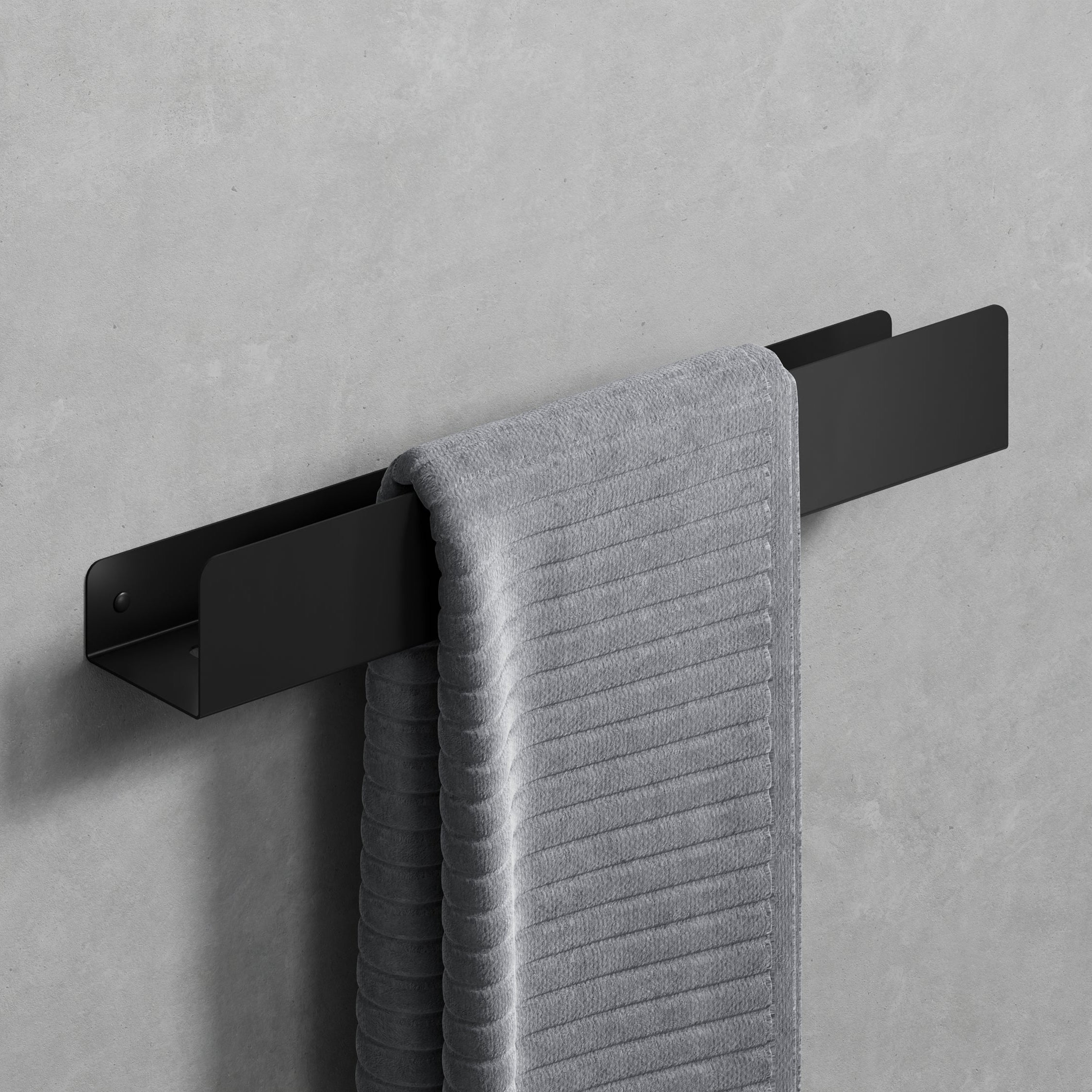 black metal shelf for towel
