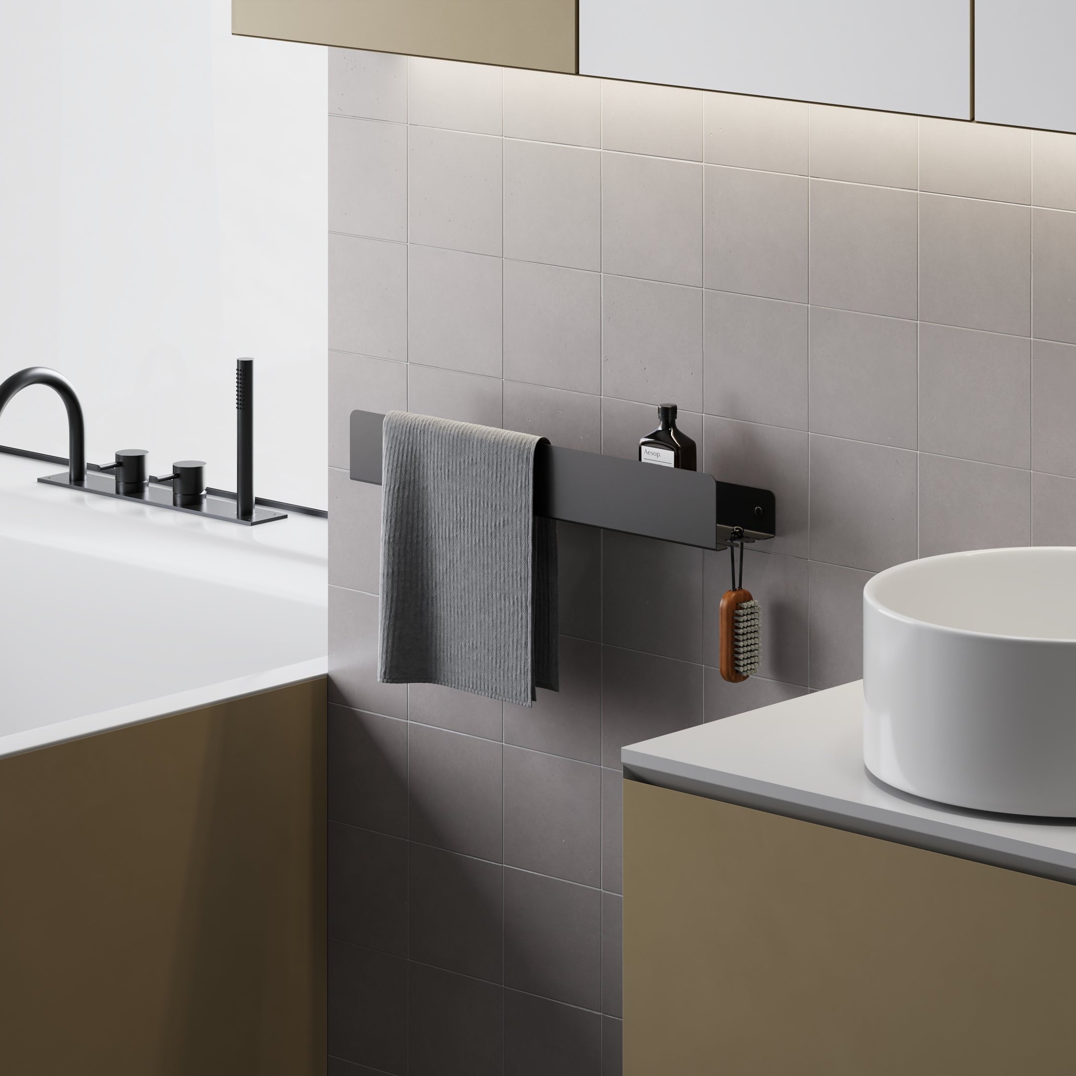 bathroom wall towel rack