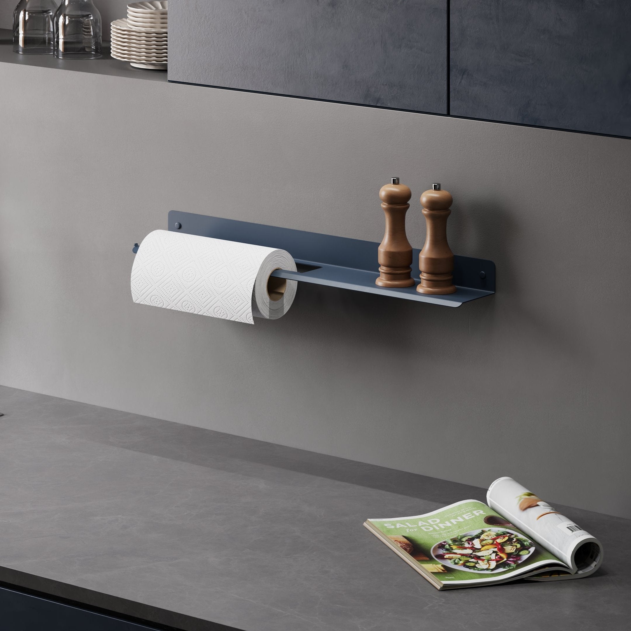 kitchen paper holder with shelf