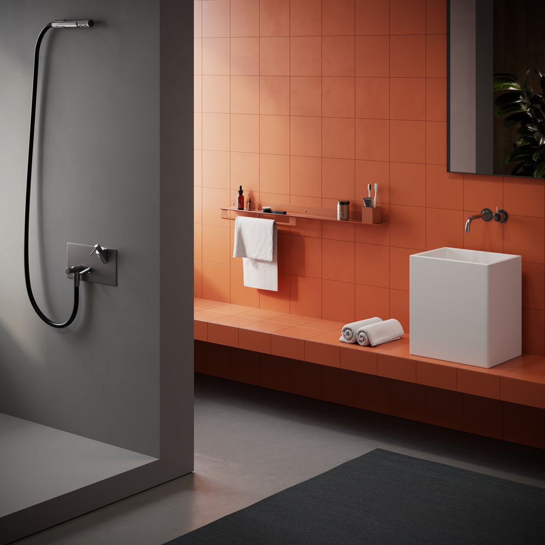 Long color metal towel rack plain