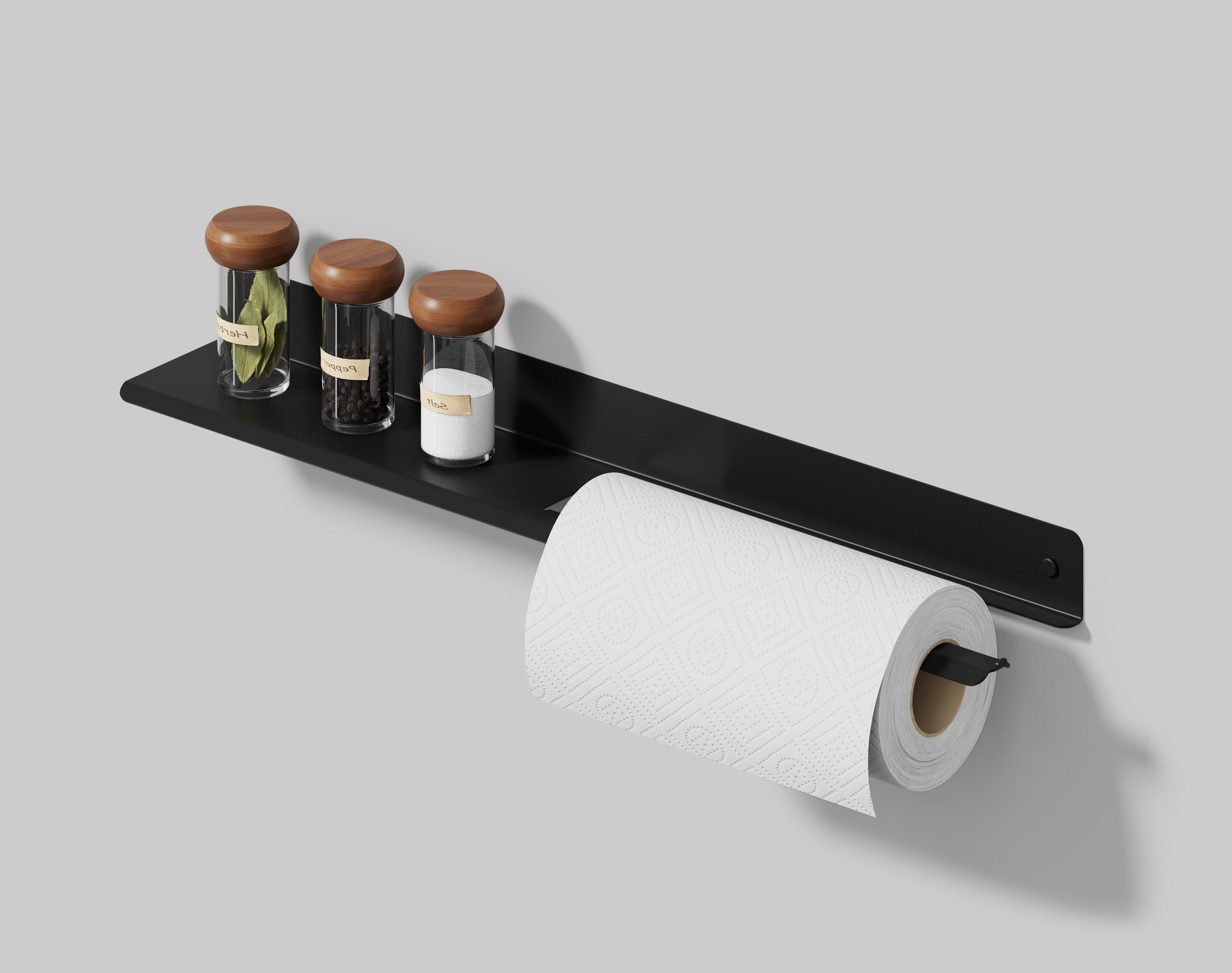 black paper shelf