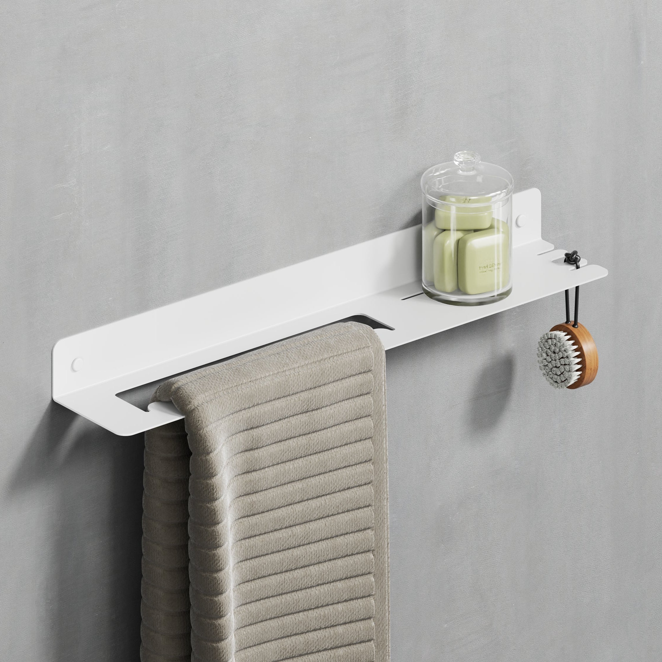 50cm white steel shelf for towel