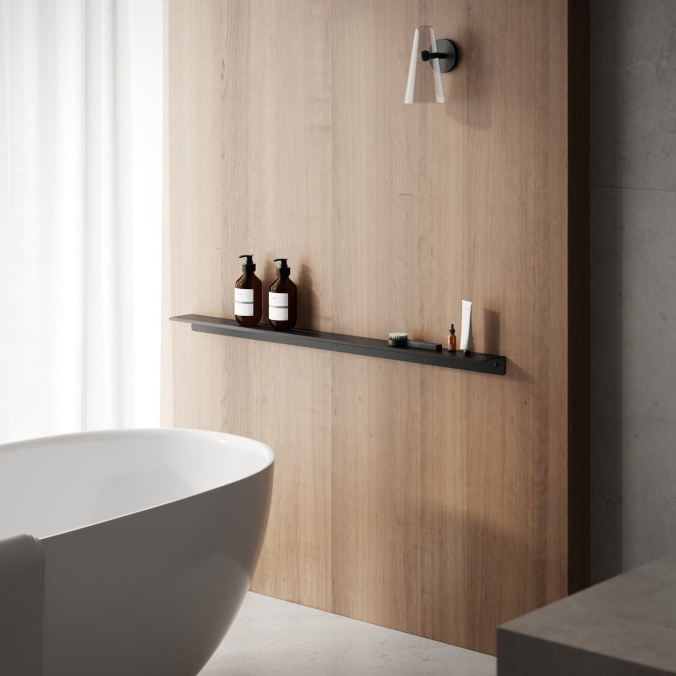 black Shower Shelf Slim