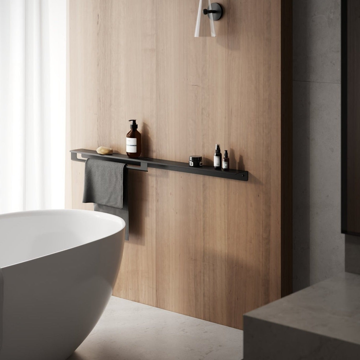 modern metal bathroom shelf