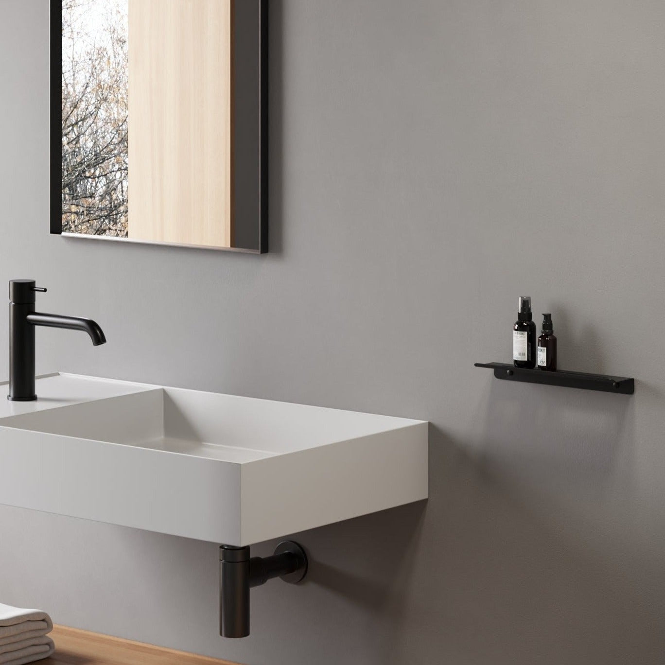 black metal Shower Shelf Mini Slim
