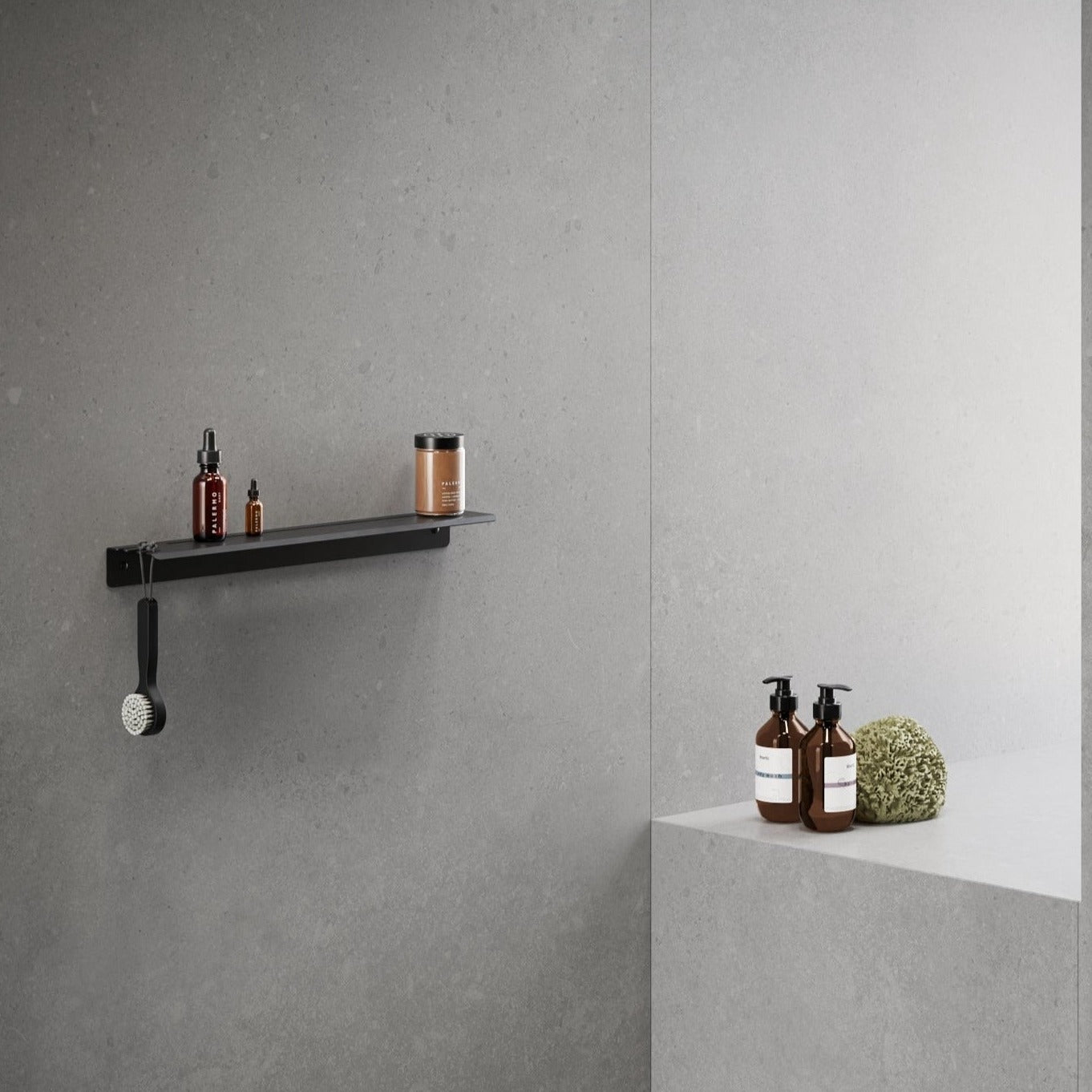 black Shower Shelf