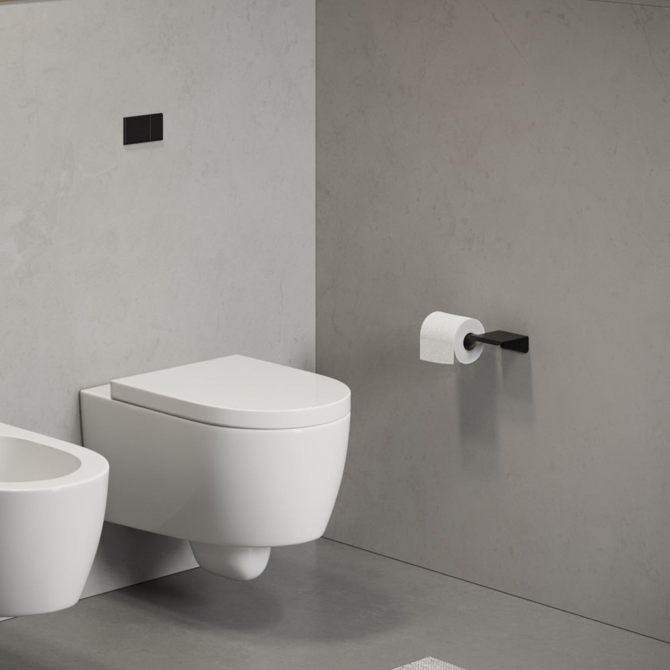 black Toilet Paper Holder, Left