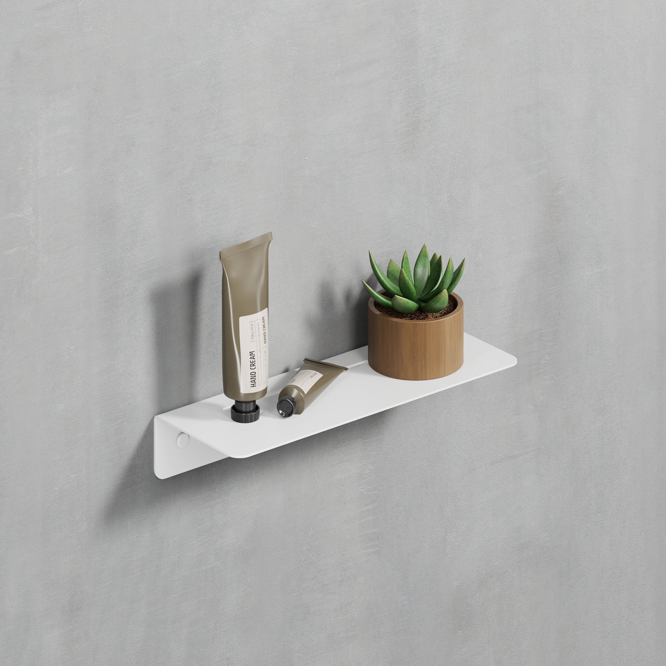 white steel shelf 25cm