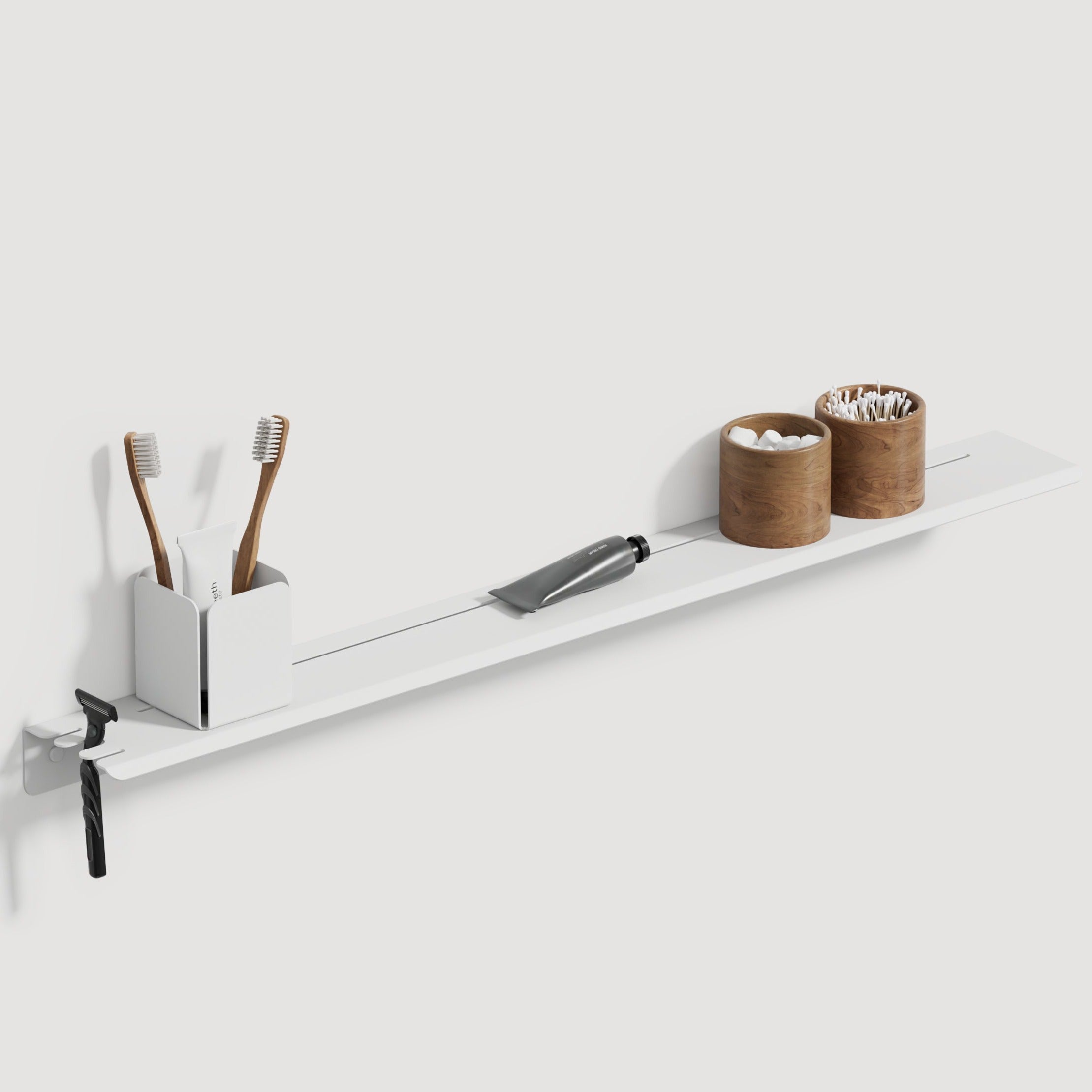 white glossy Shower Shelf