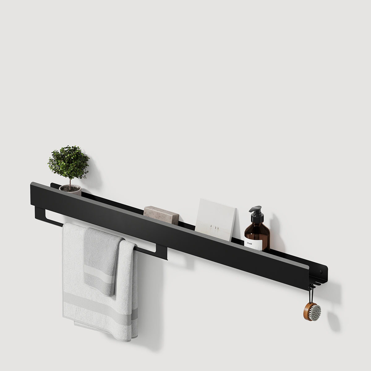 towel holder with shelf and hook loft