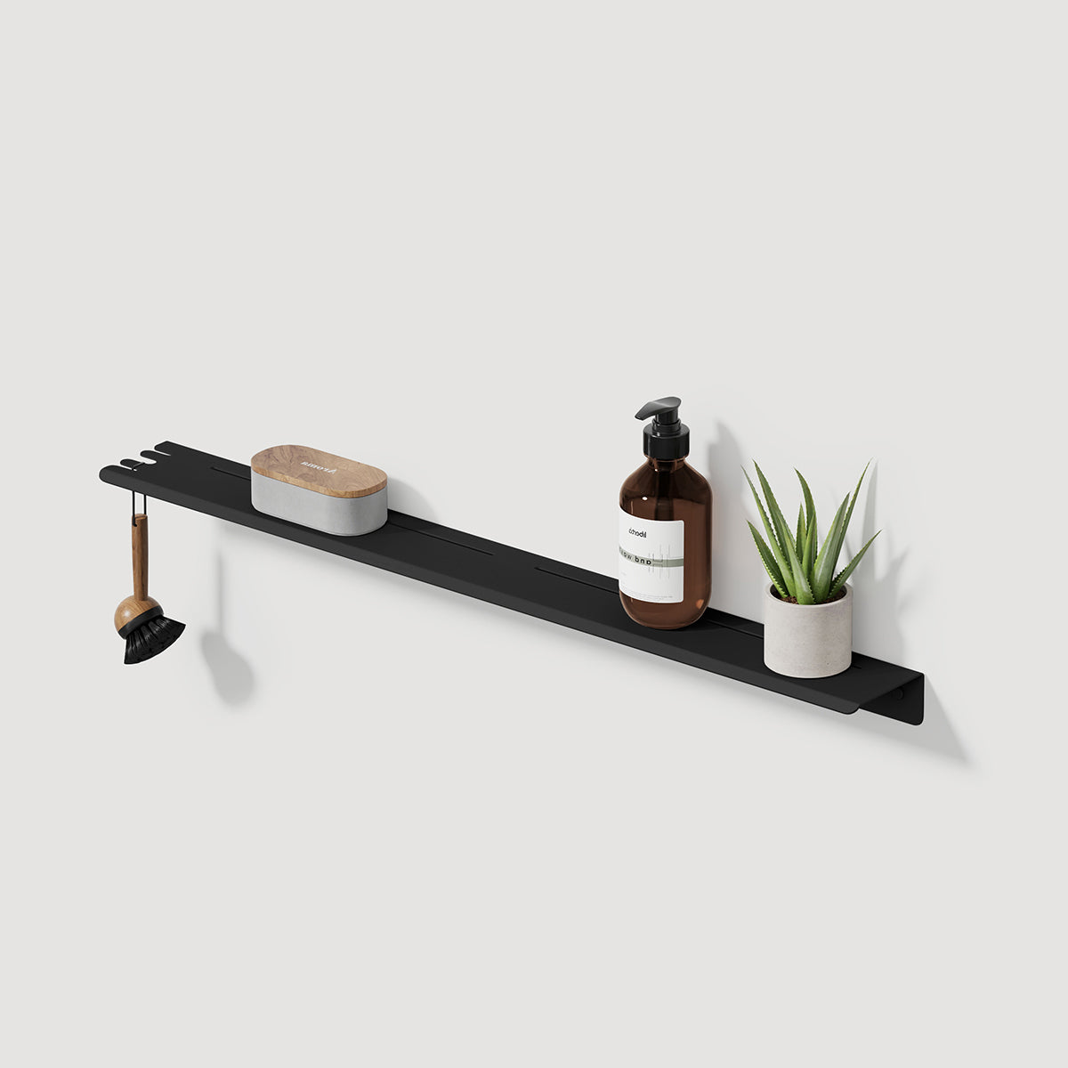 black glossy Shower Shelf
