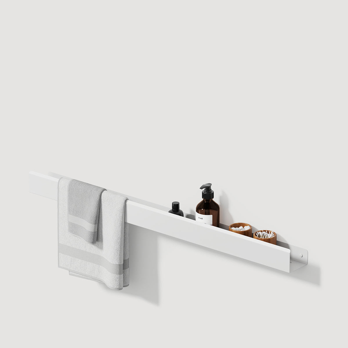 white glossy metal shelf for bathroom