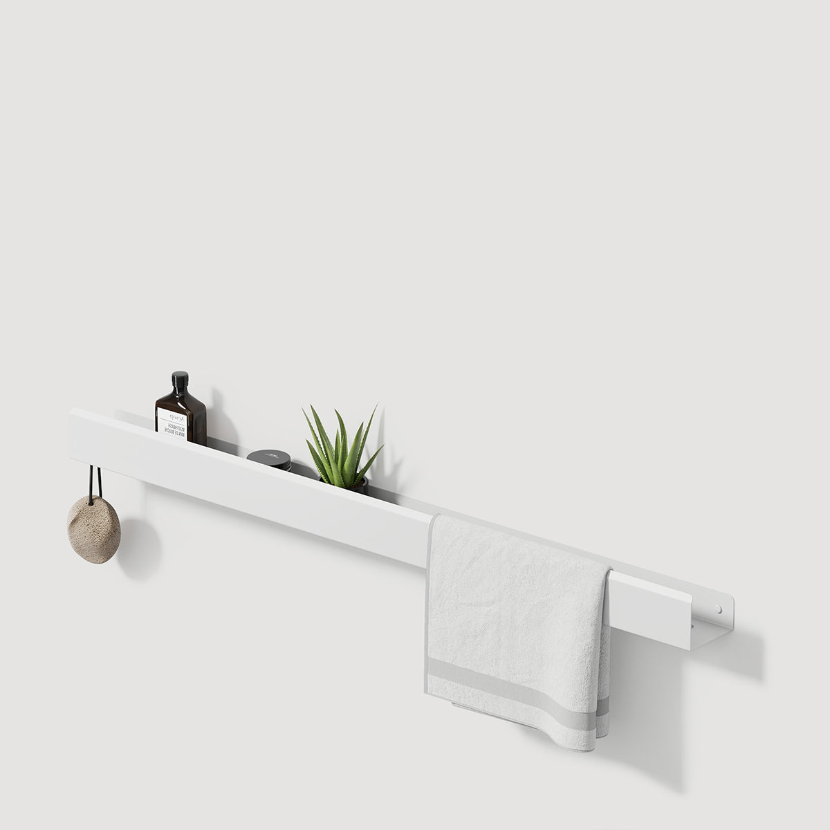 white glossy steel shelf for bathroom