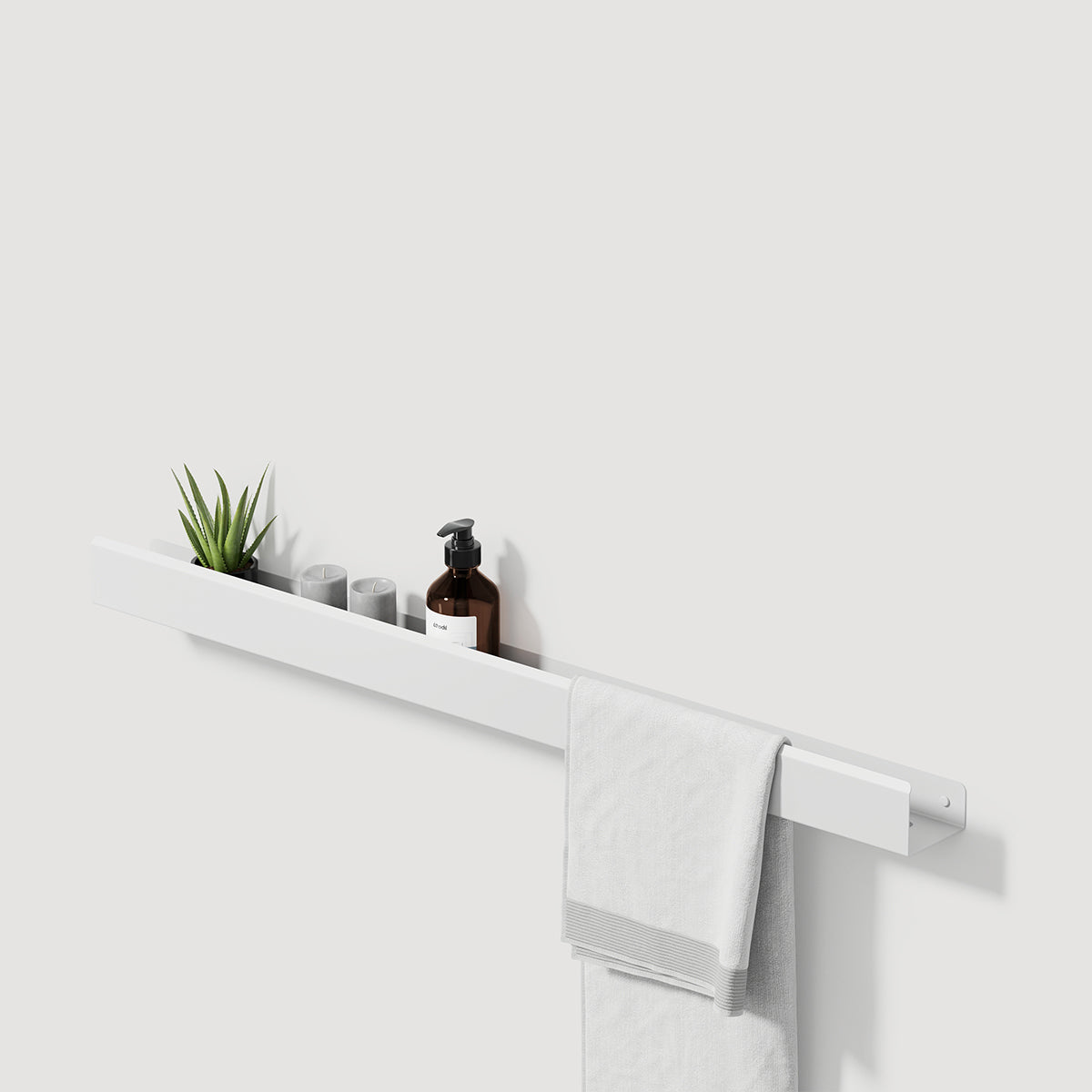 white steel towel shelf loft