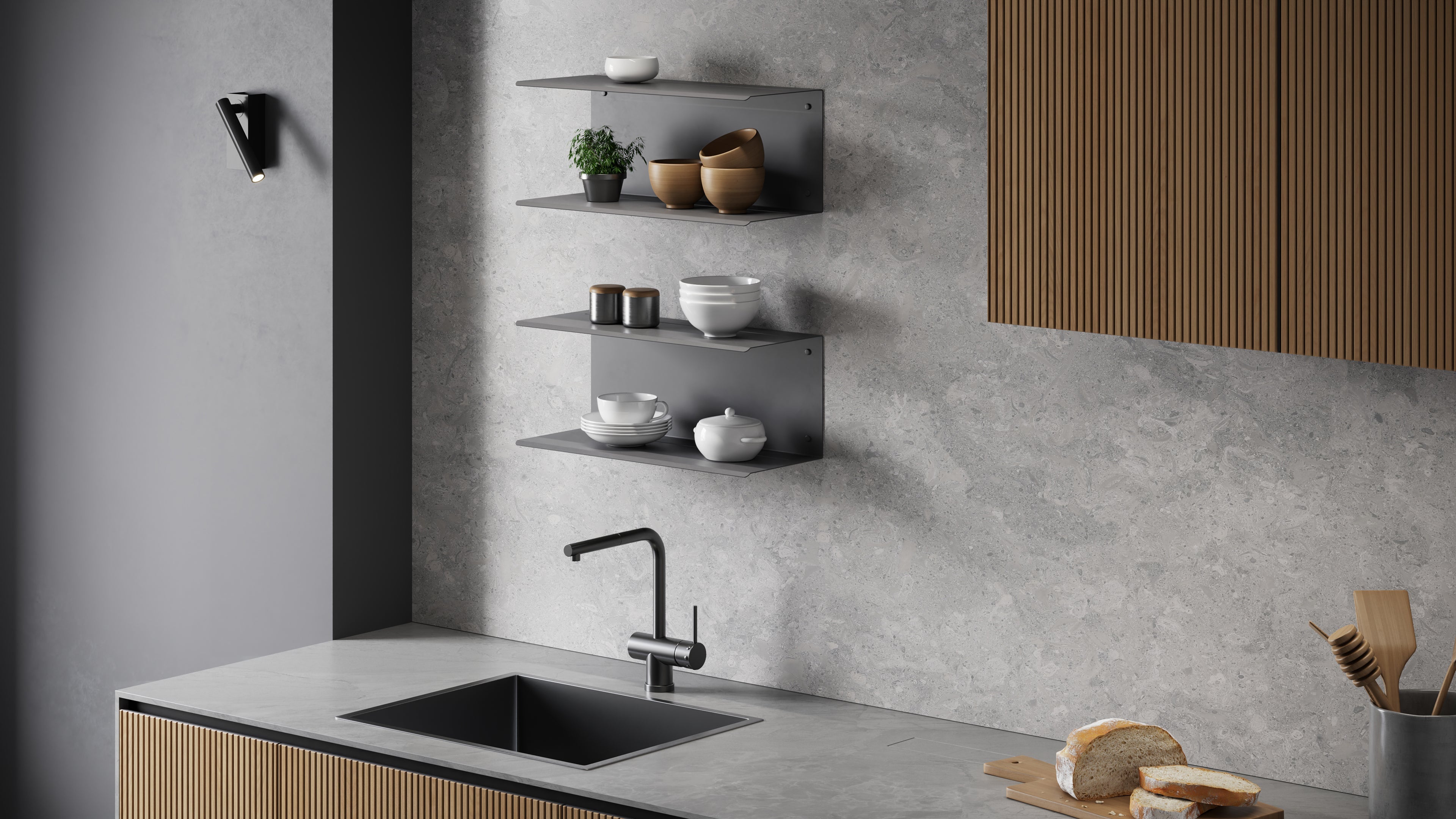 kitchen shelves for utensils