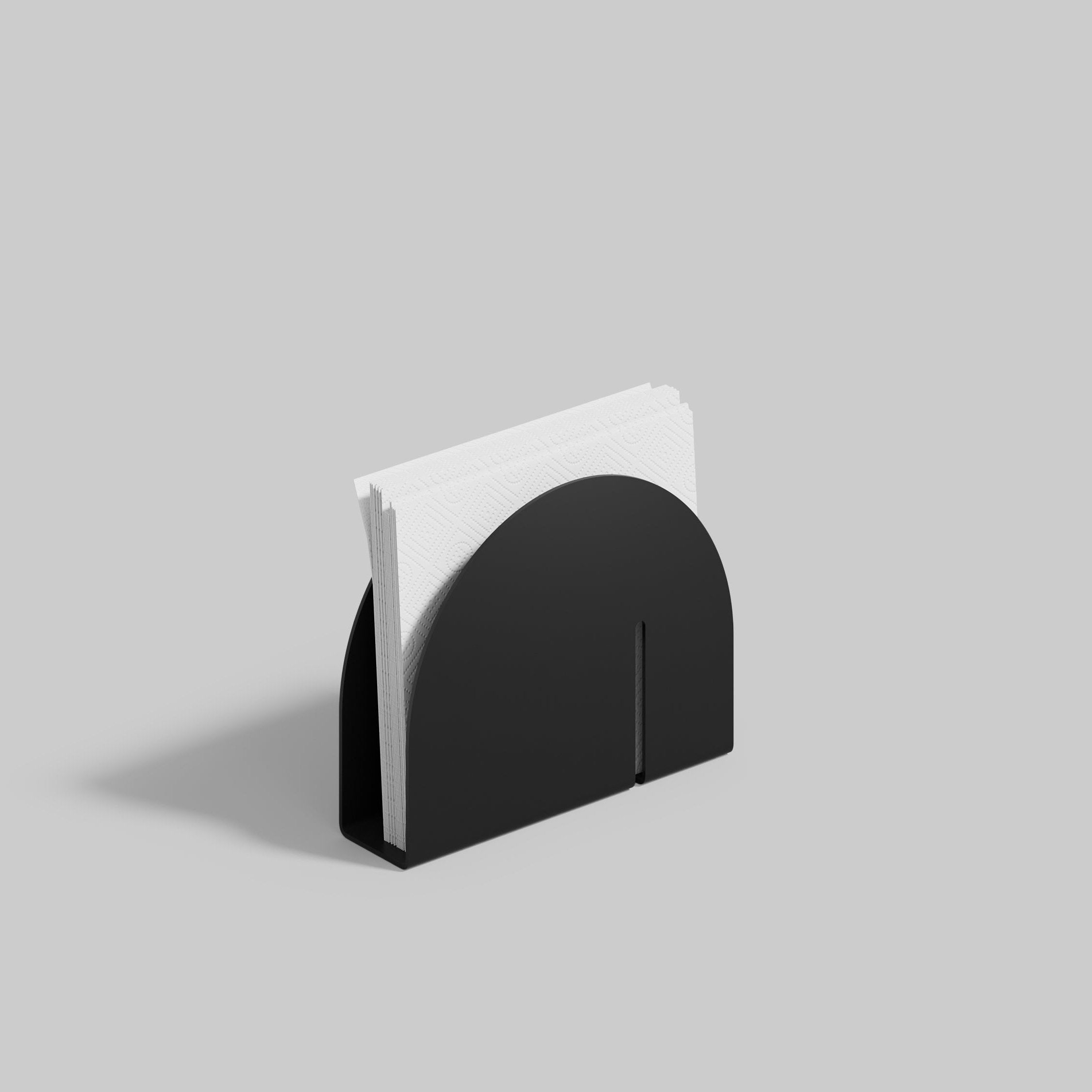 black Semicircular napkin holder