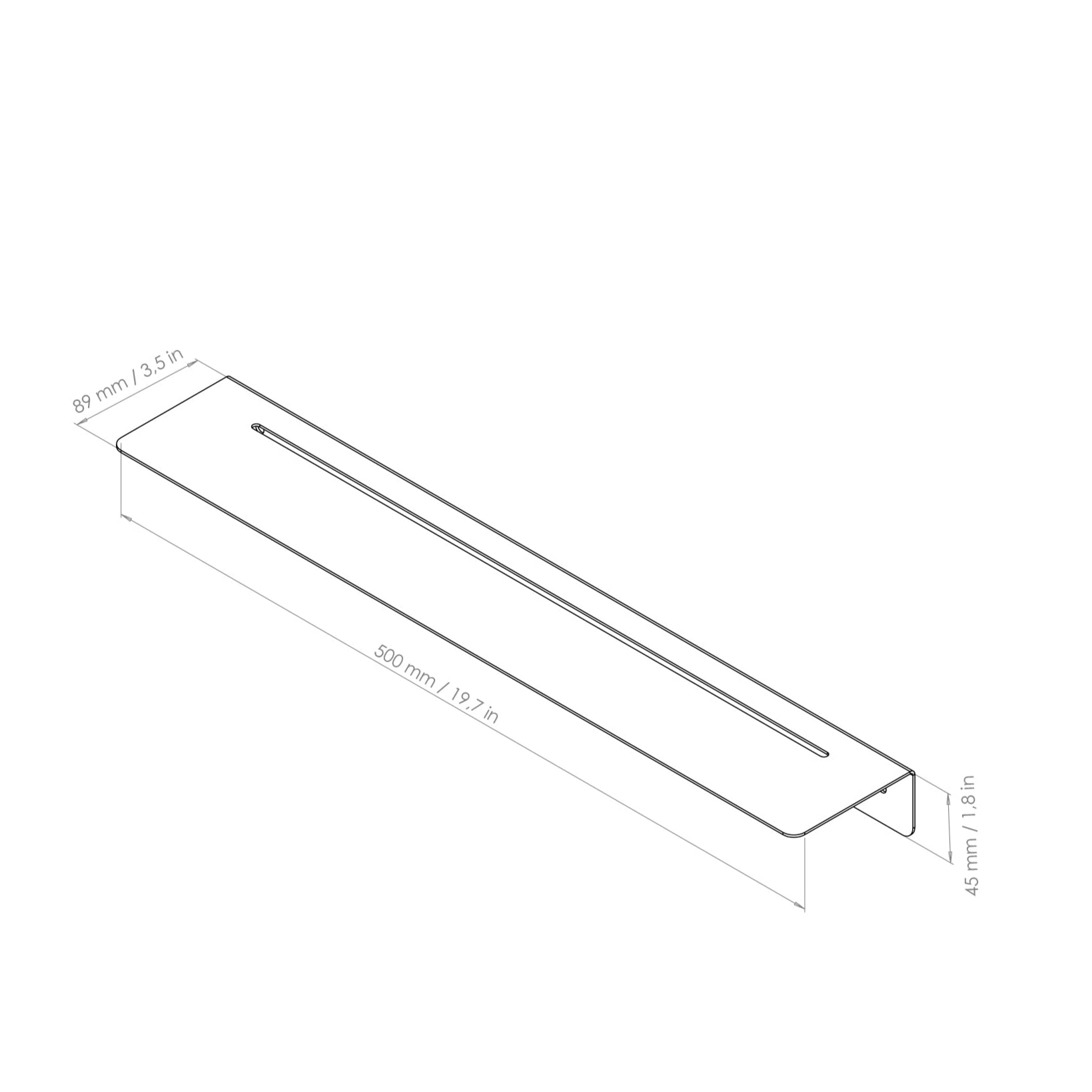 wall shelf drawing 20"