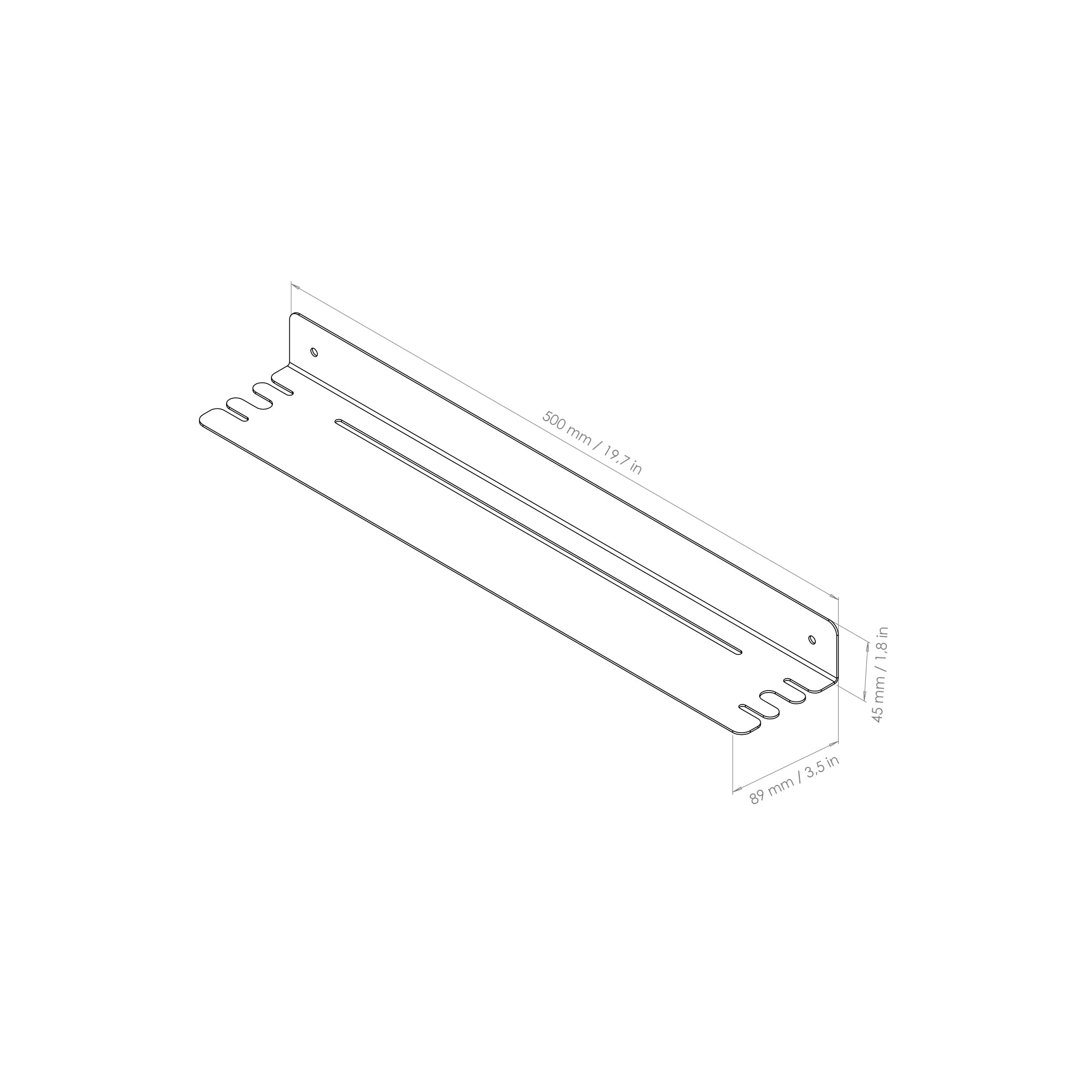 shower shelf 20" drawing clear