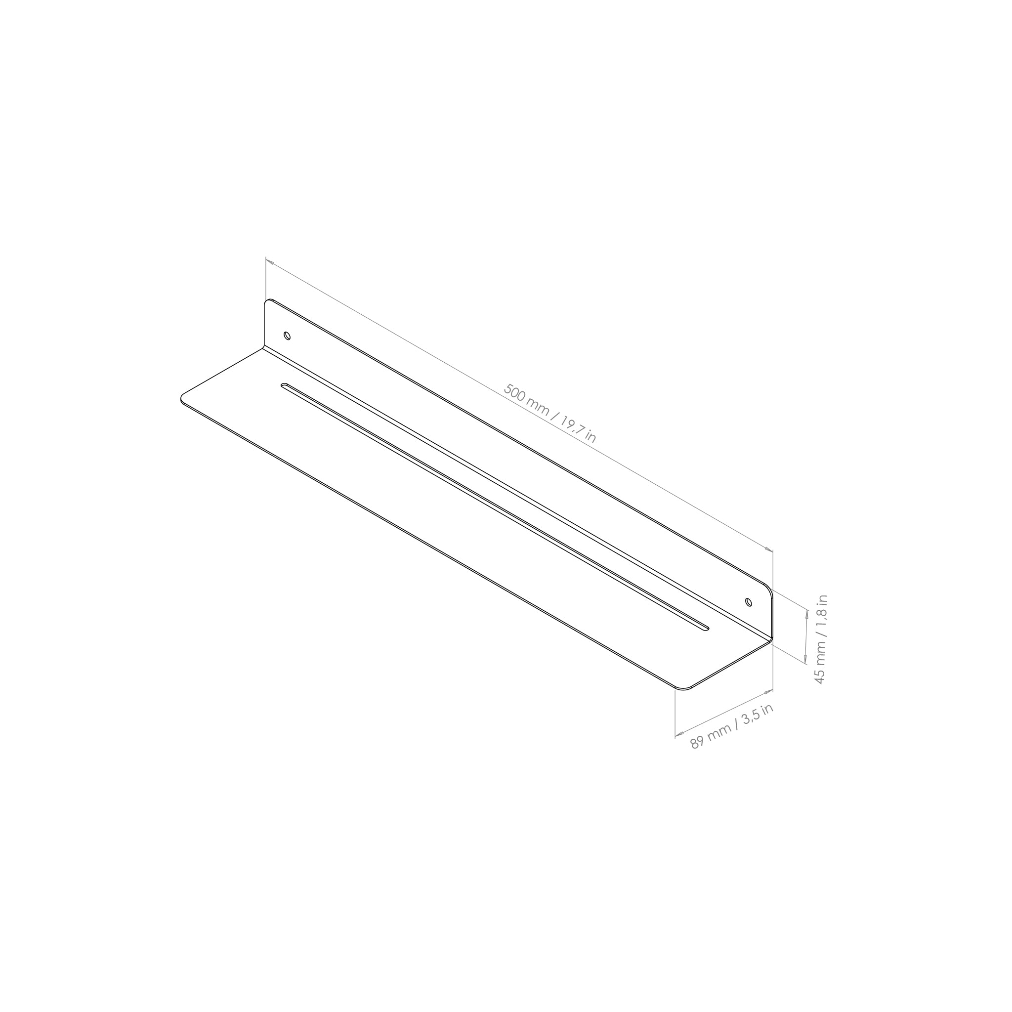 shower shelf Clear 20" drawing