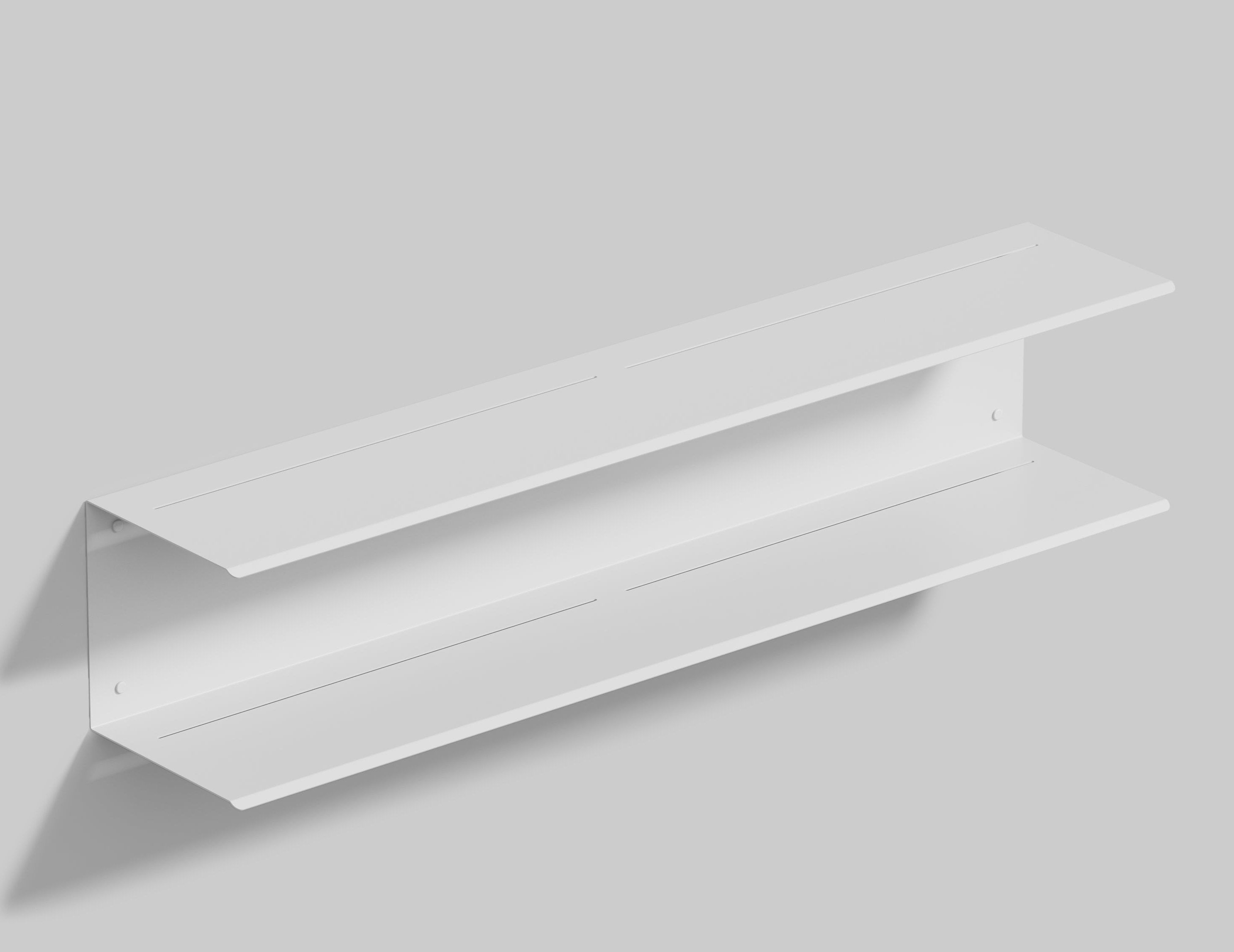 white steel shelf