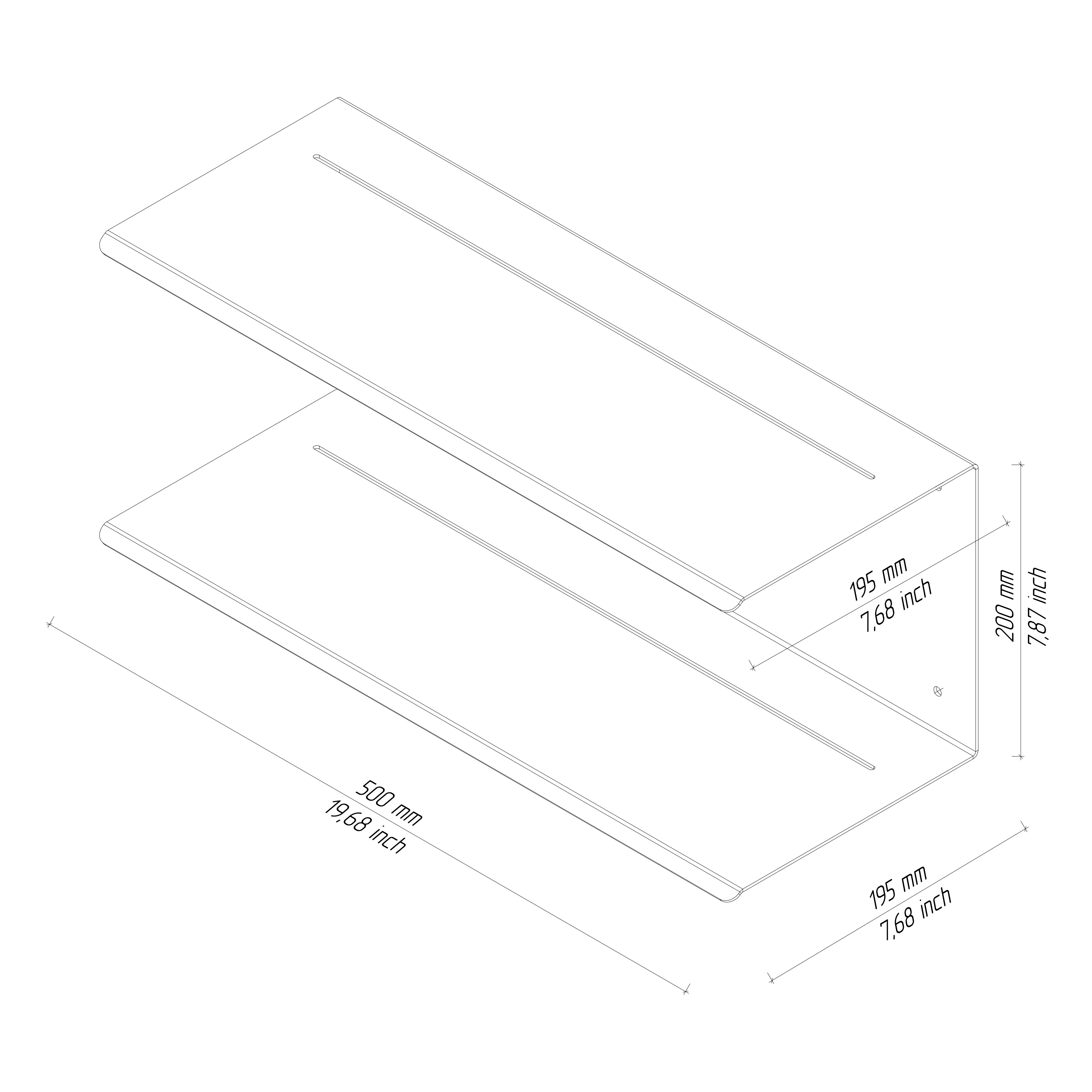 drawing of kitchen shelves