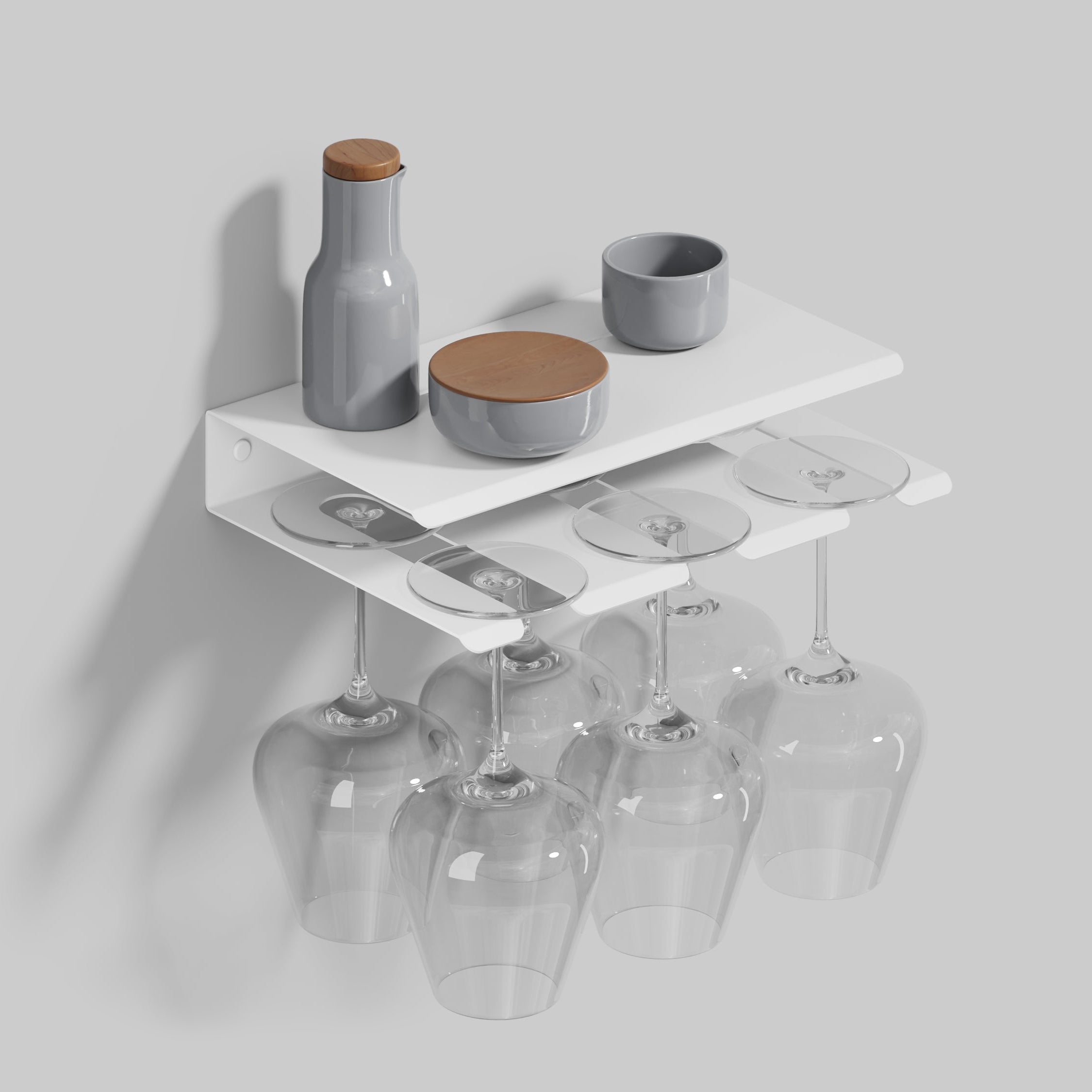 metal shelf with bocal holder