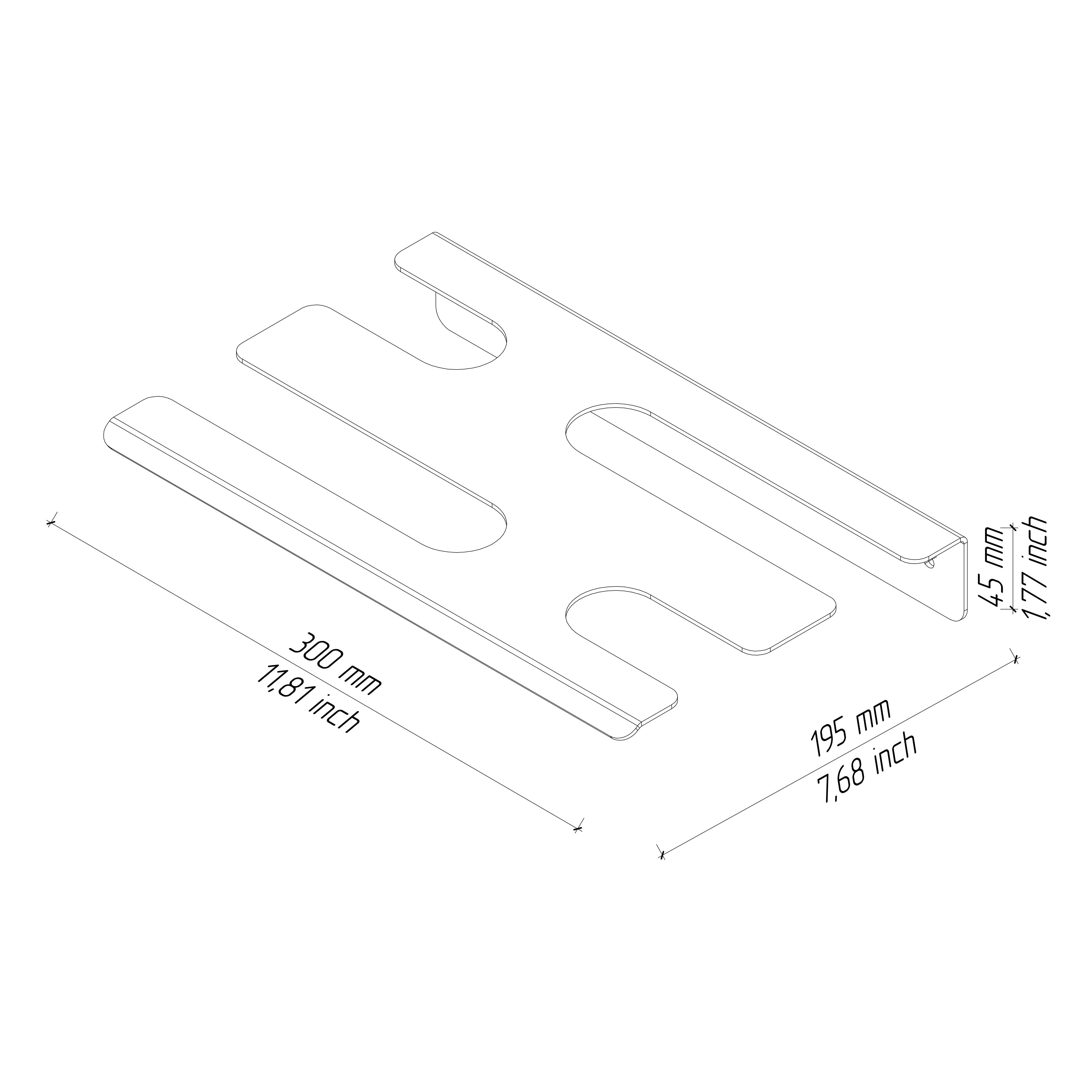 drawing of a holder for 6 glasses