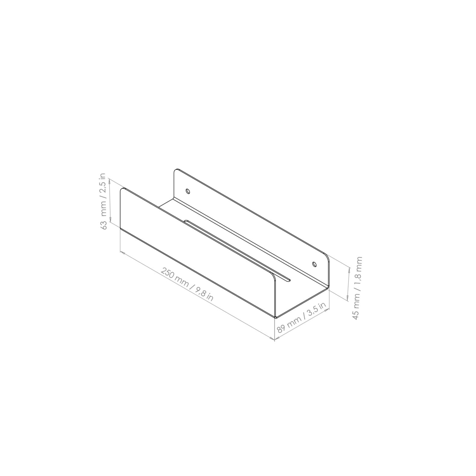 shower shelf drawing