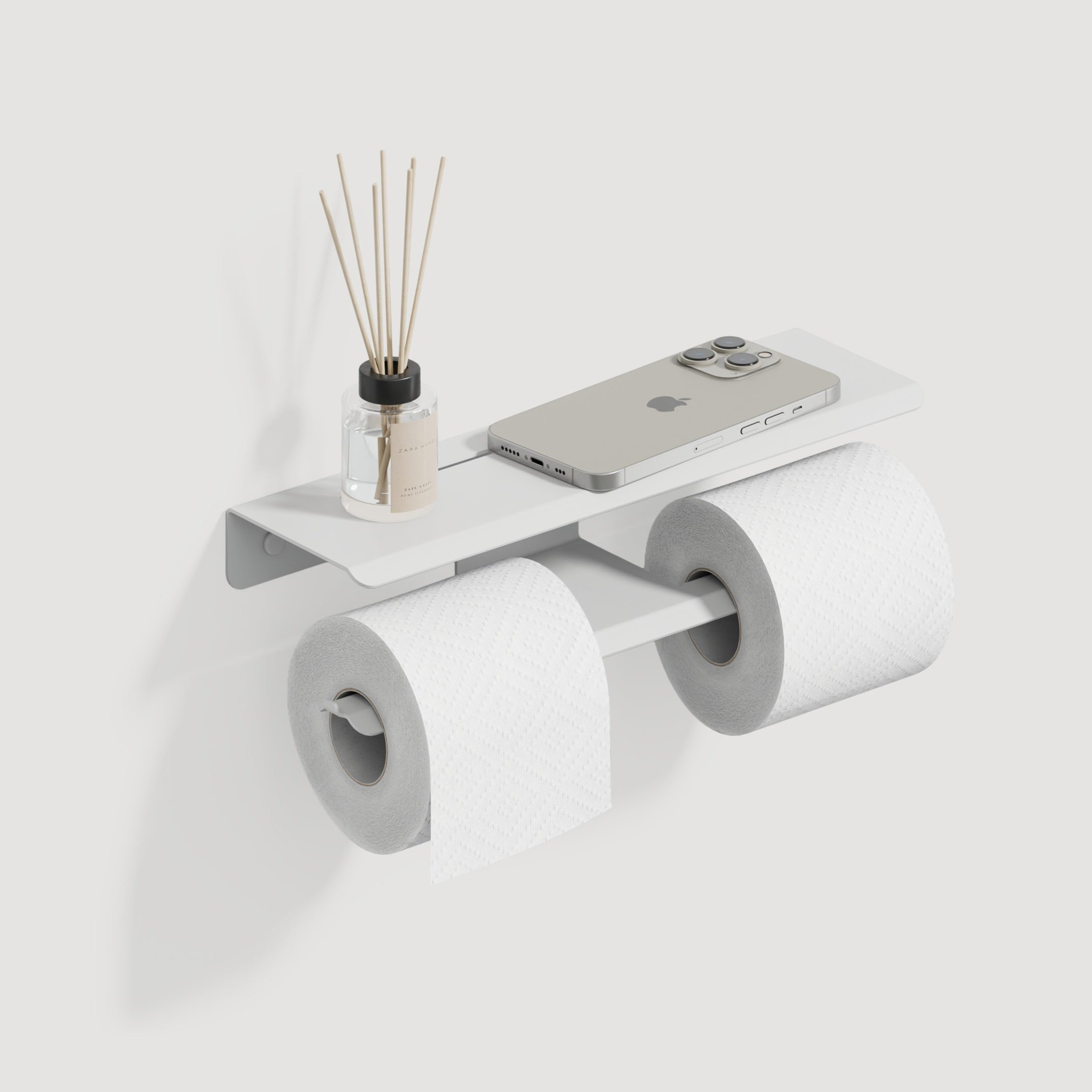 white metal Toilet Paper Holder, Double Layer