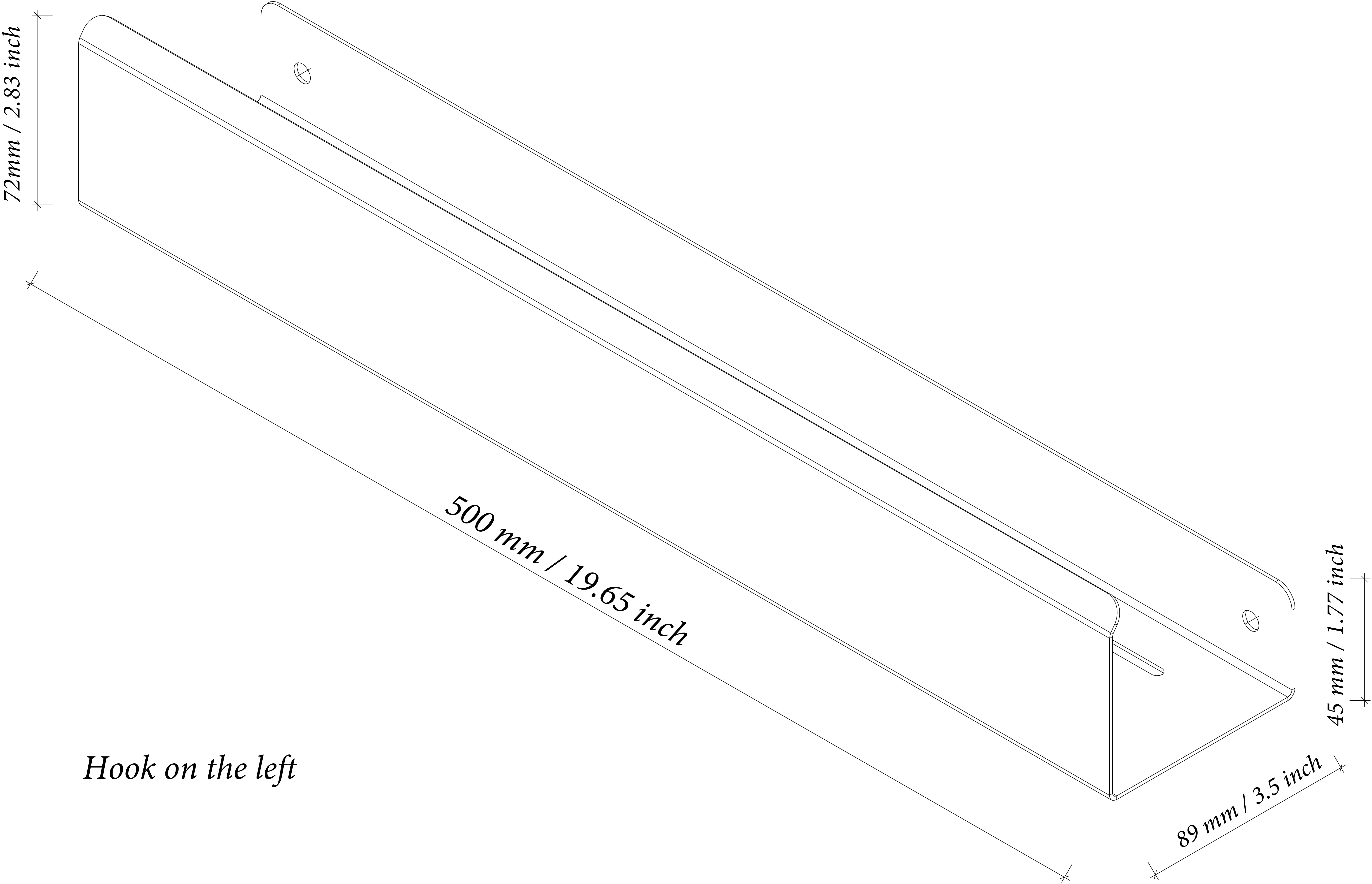 Shower shelf drawing