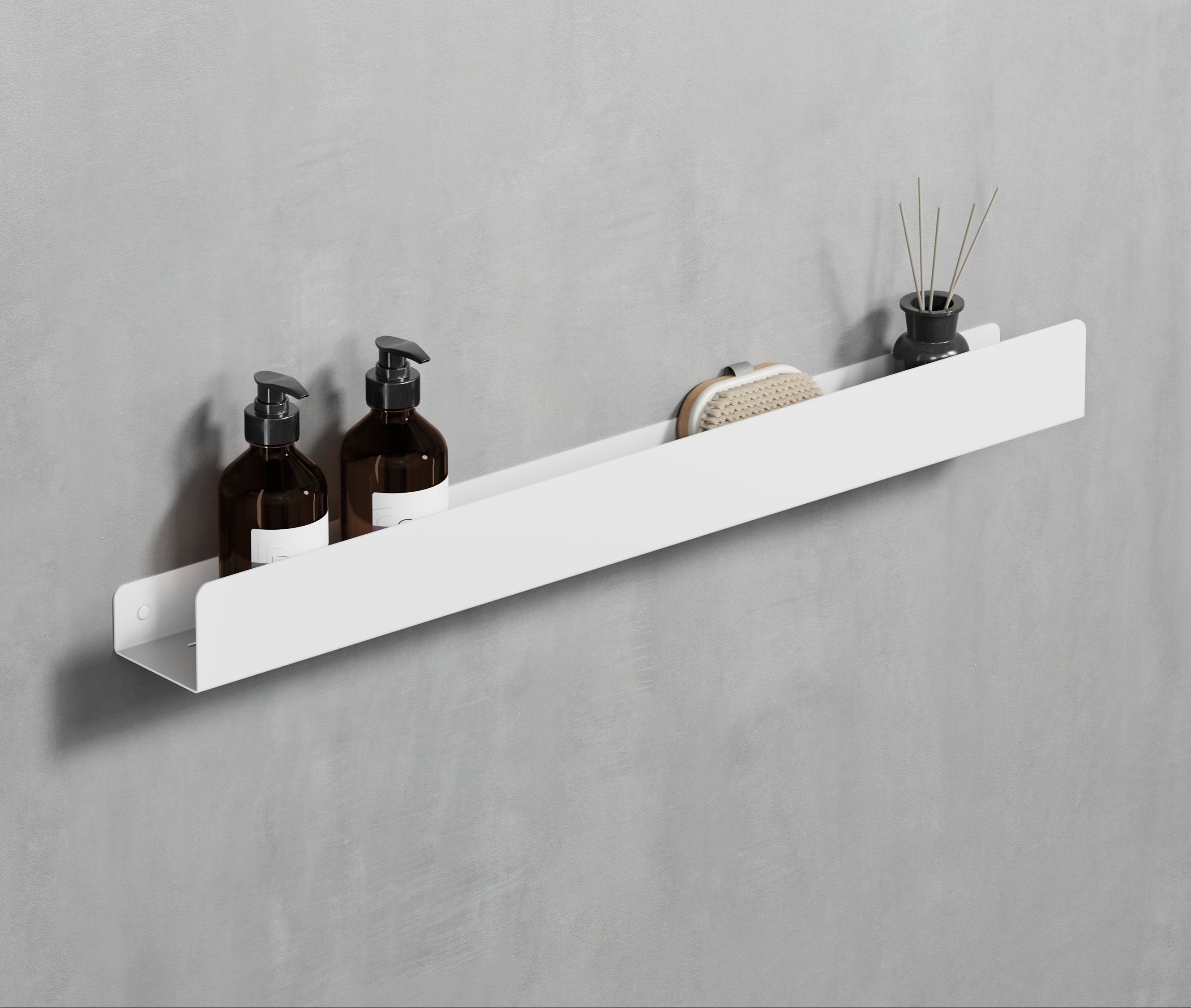 white steel shelf 30"