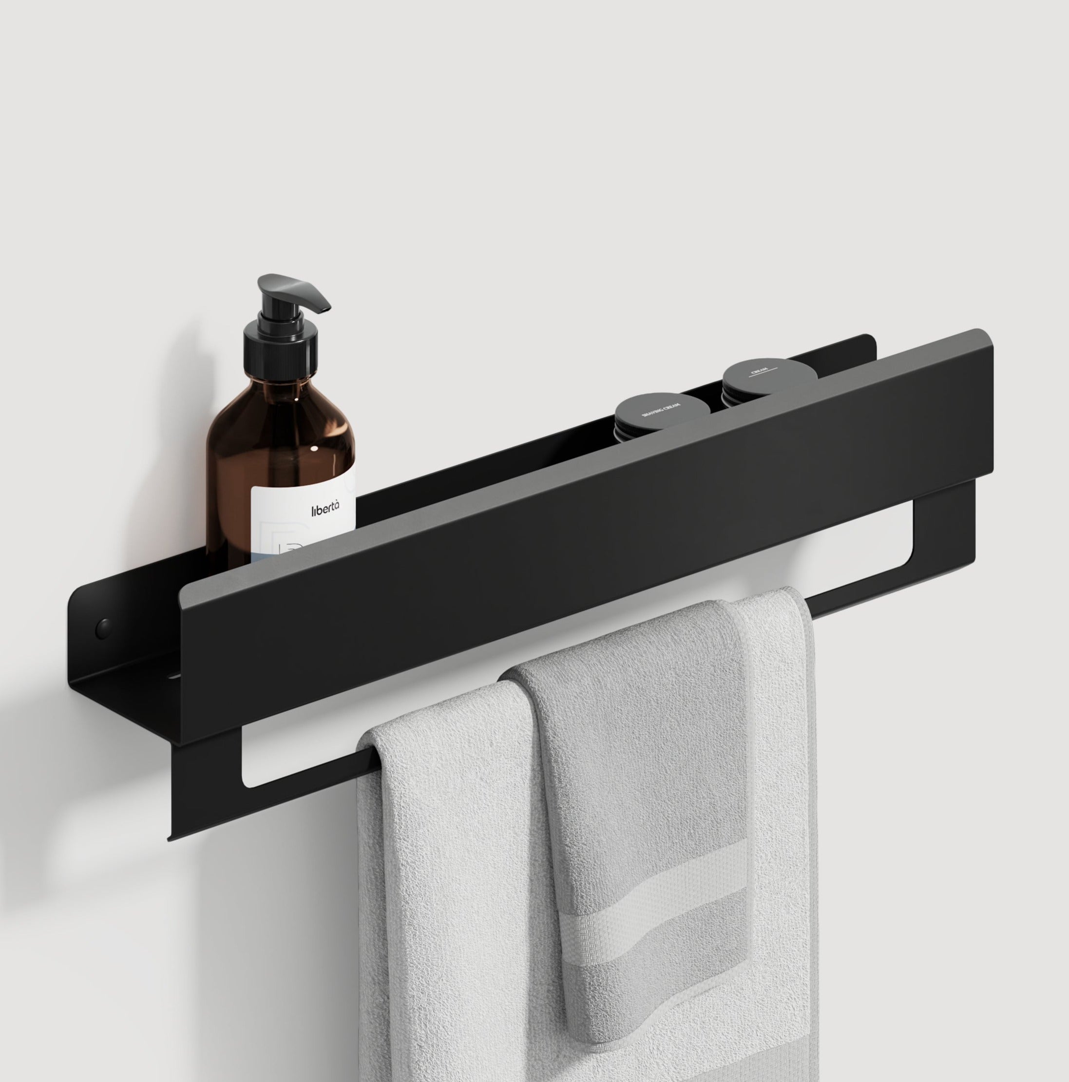 black matte wall towel rack loft