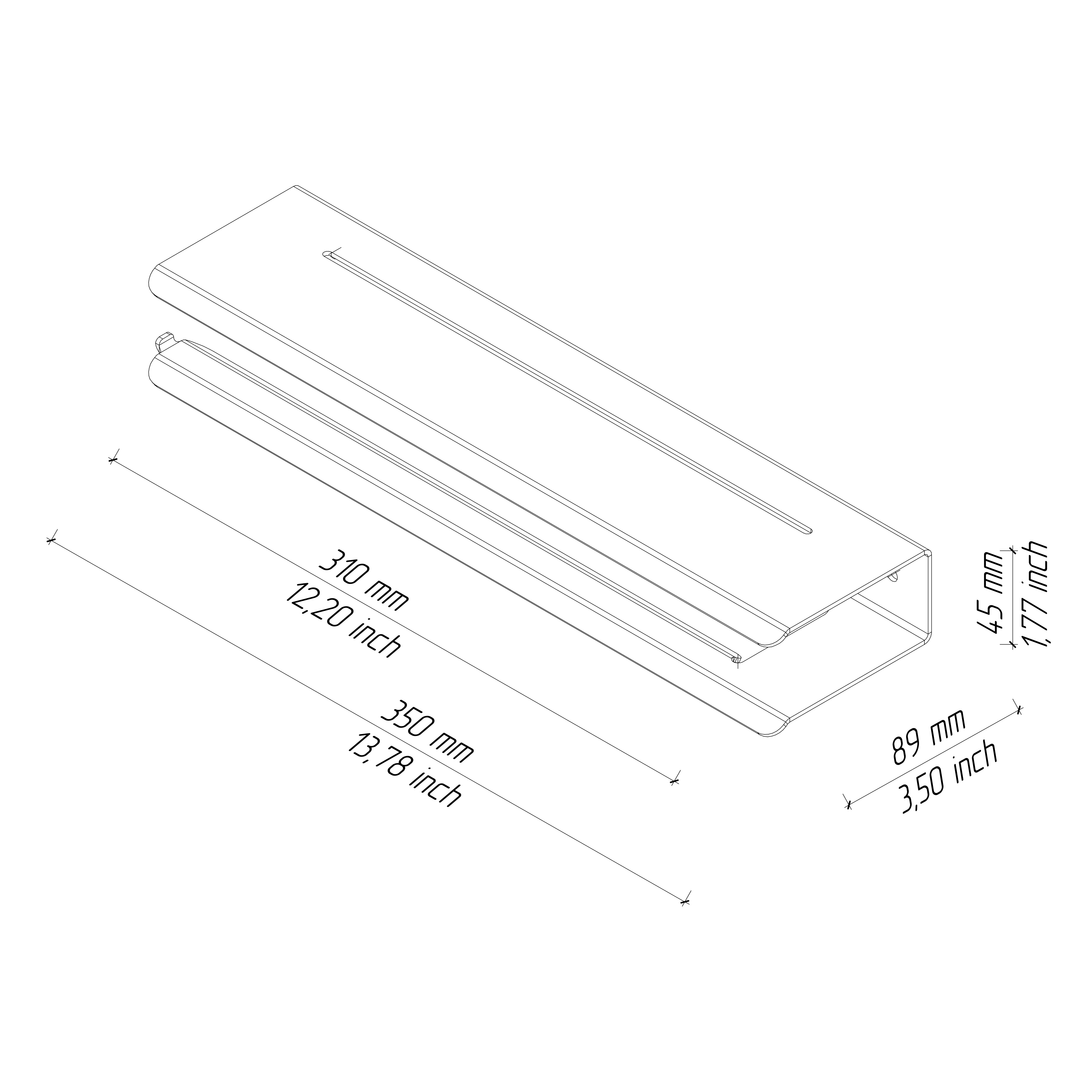 Drawing of a wall-mounted towel holder