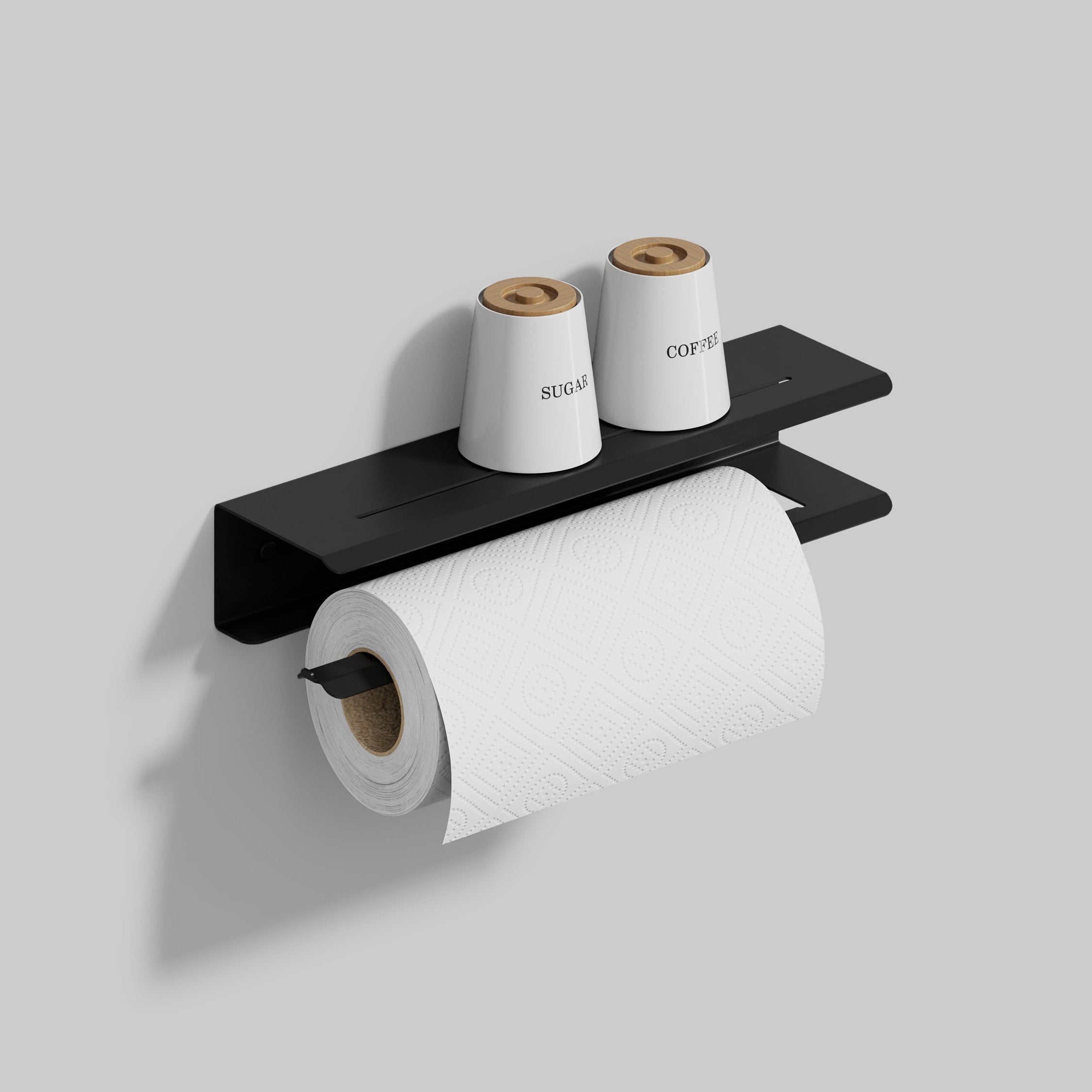 Black wal paper towel hanger