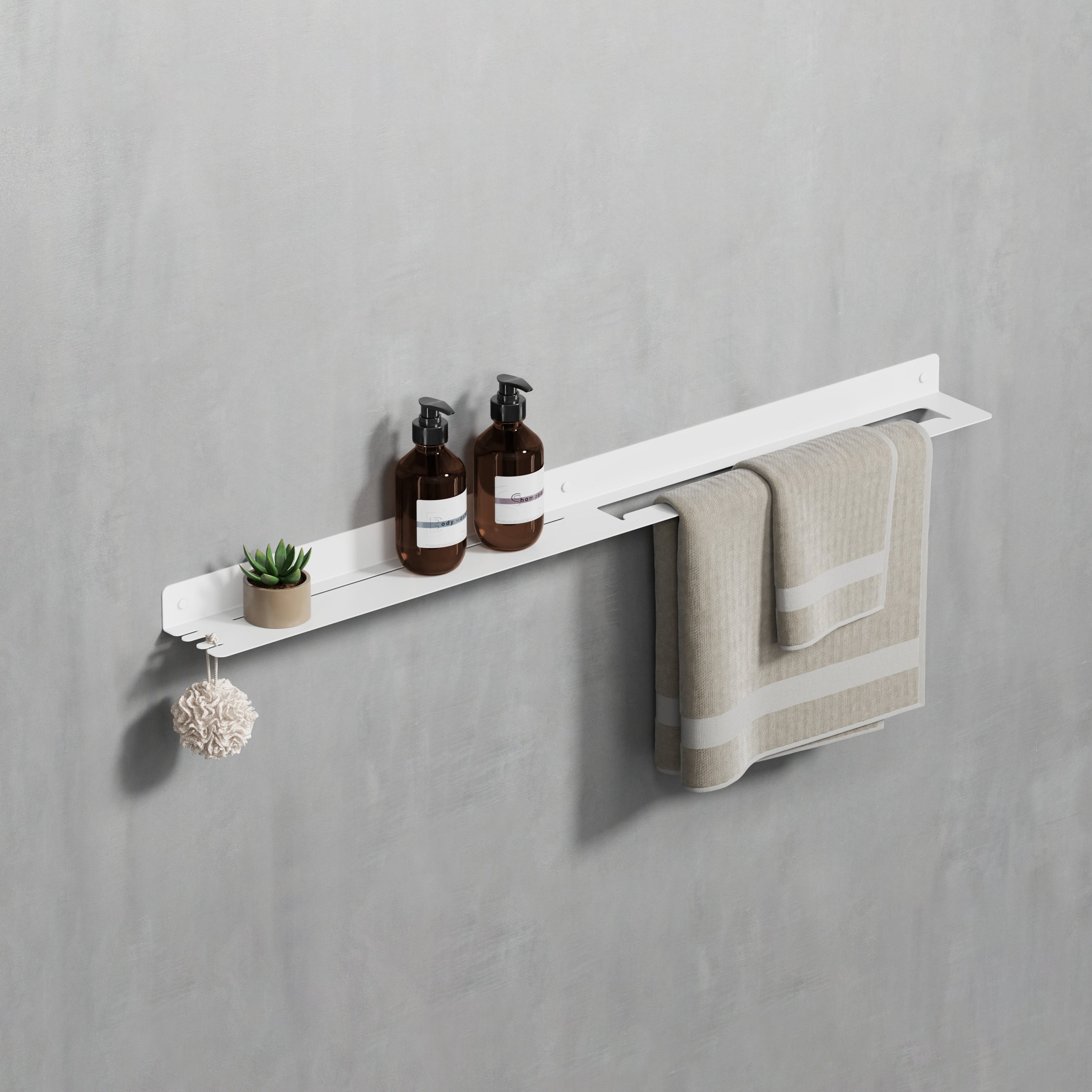 long 100cm towel shelf with hoolk