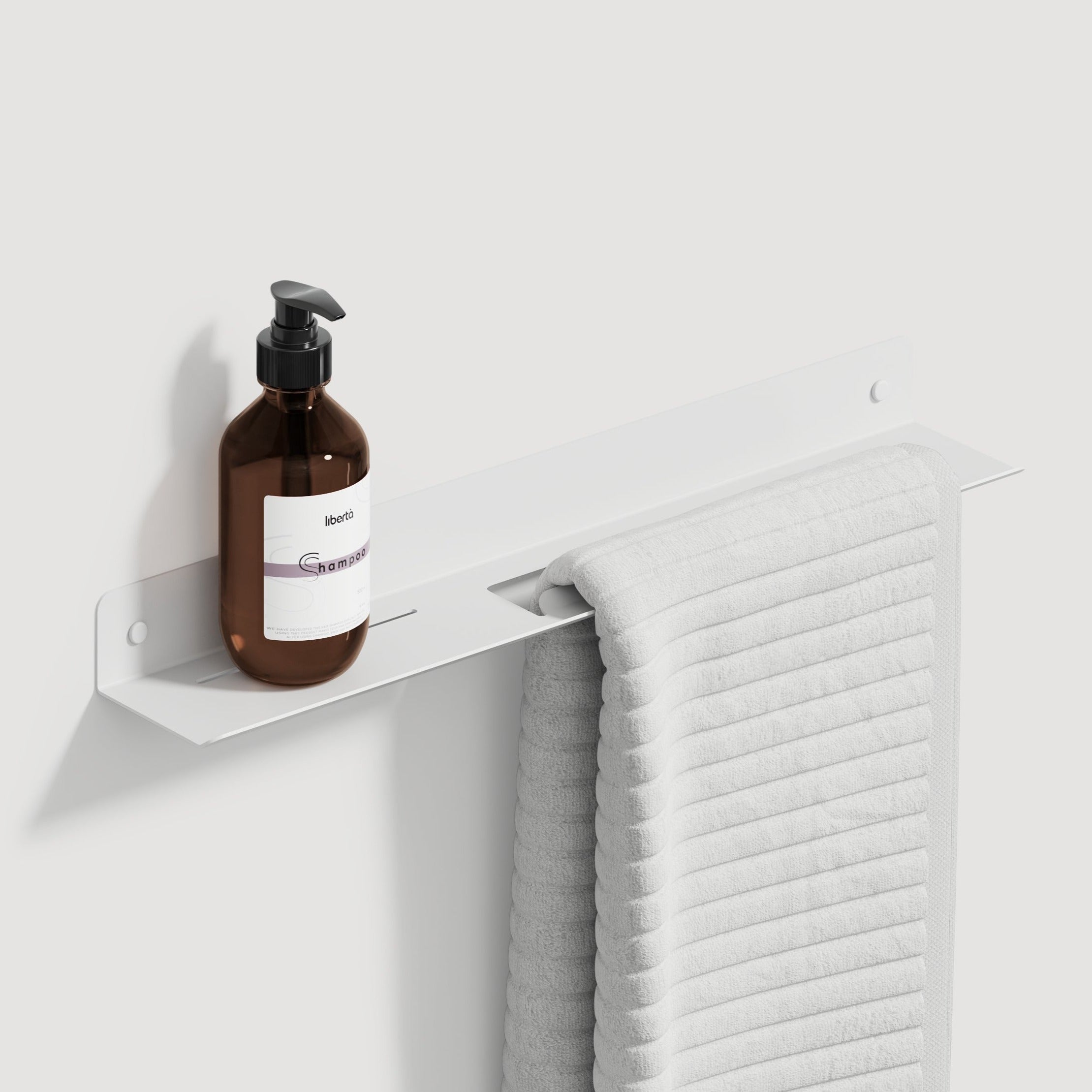 bath shelf with towel rack plain